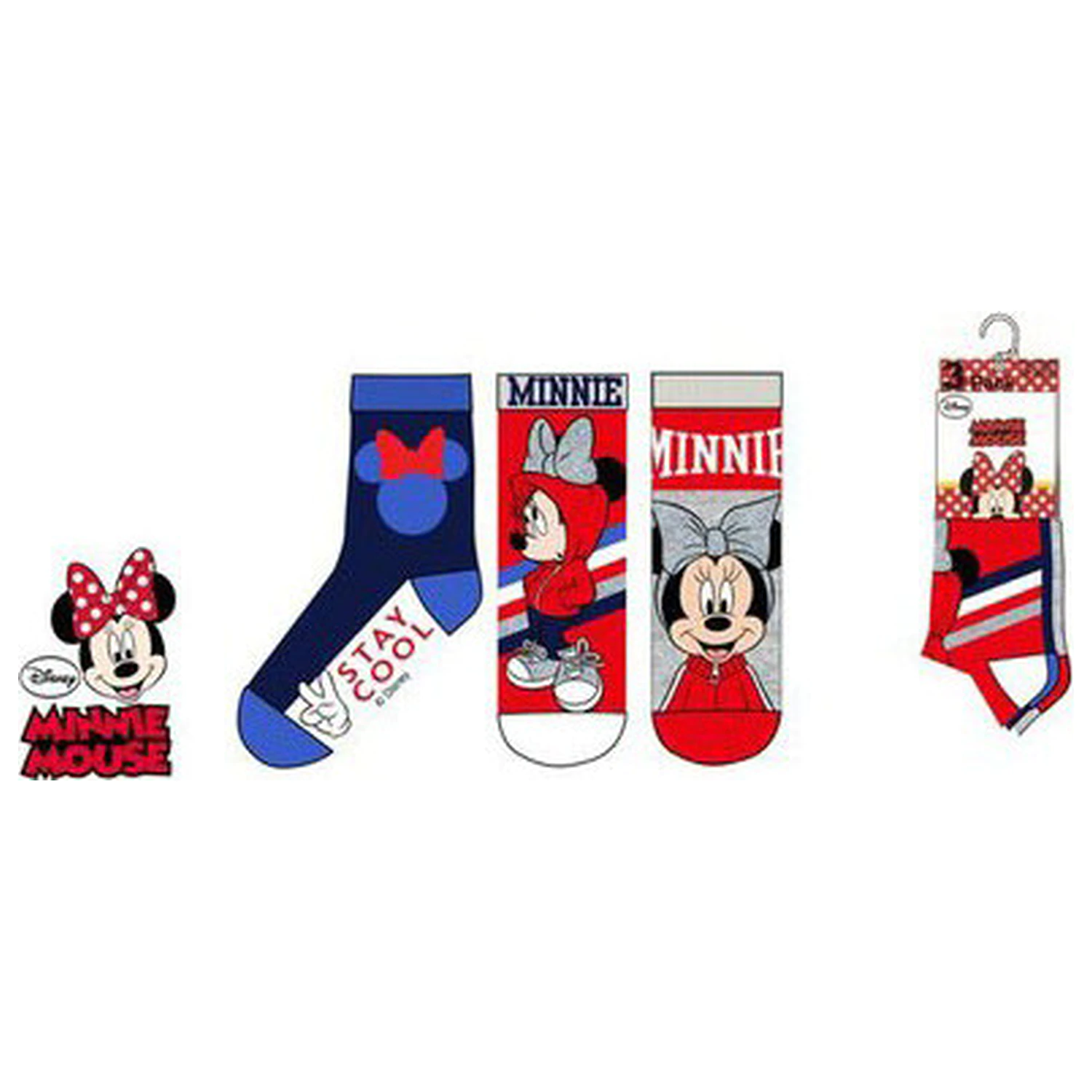 Disney Minnie Stay Cool Red Dziecięce Skarpetki 31/34 zdjęcie produktu