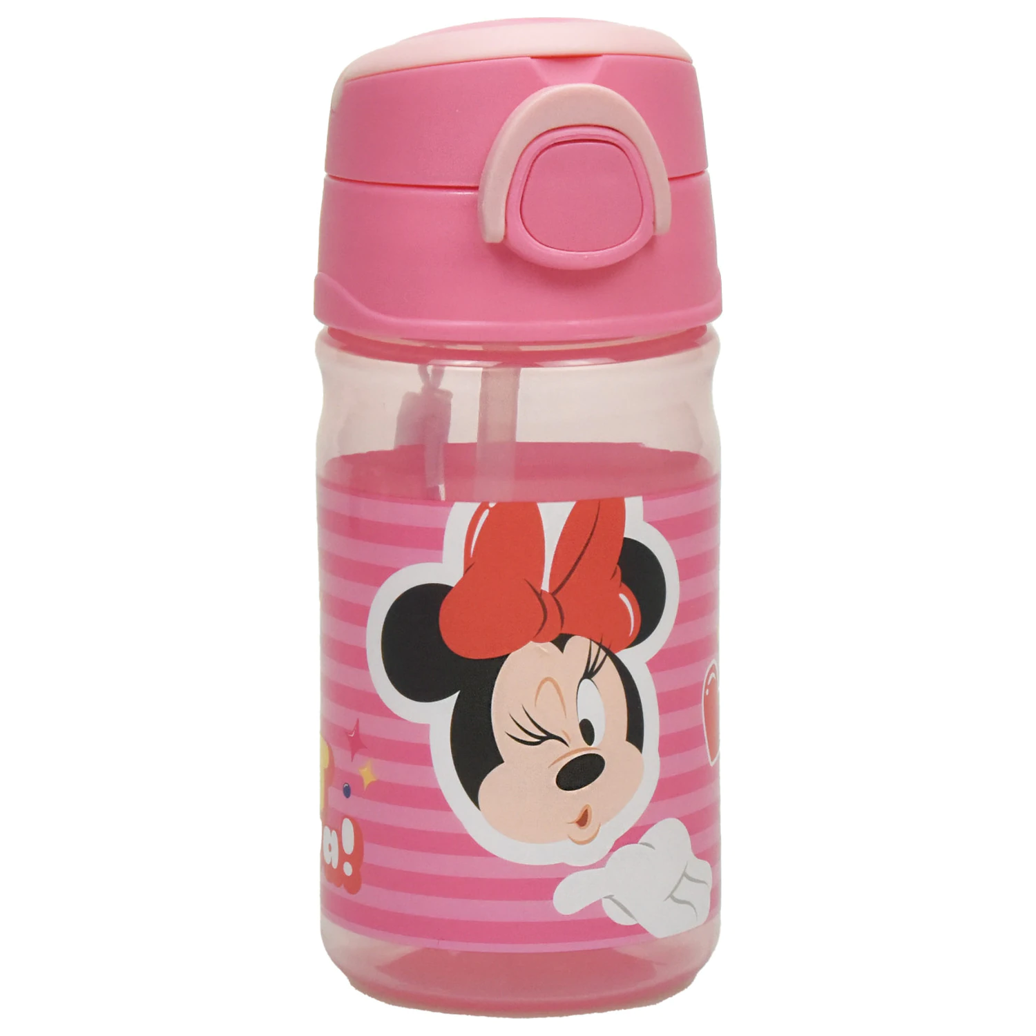 Disney Minnie Wink Plastikowa butelka na wodę ze słomką i zawieszką 350 ml zdjęcie produktu