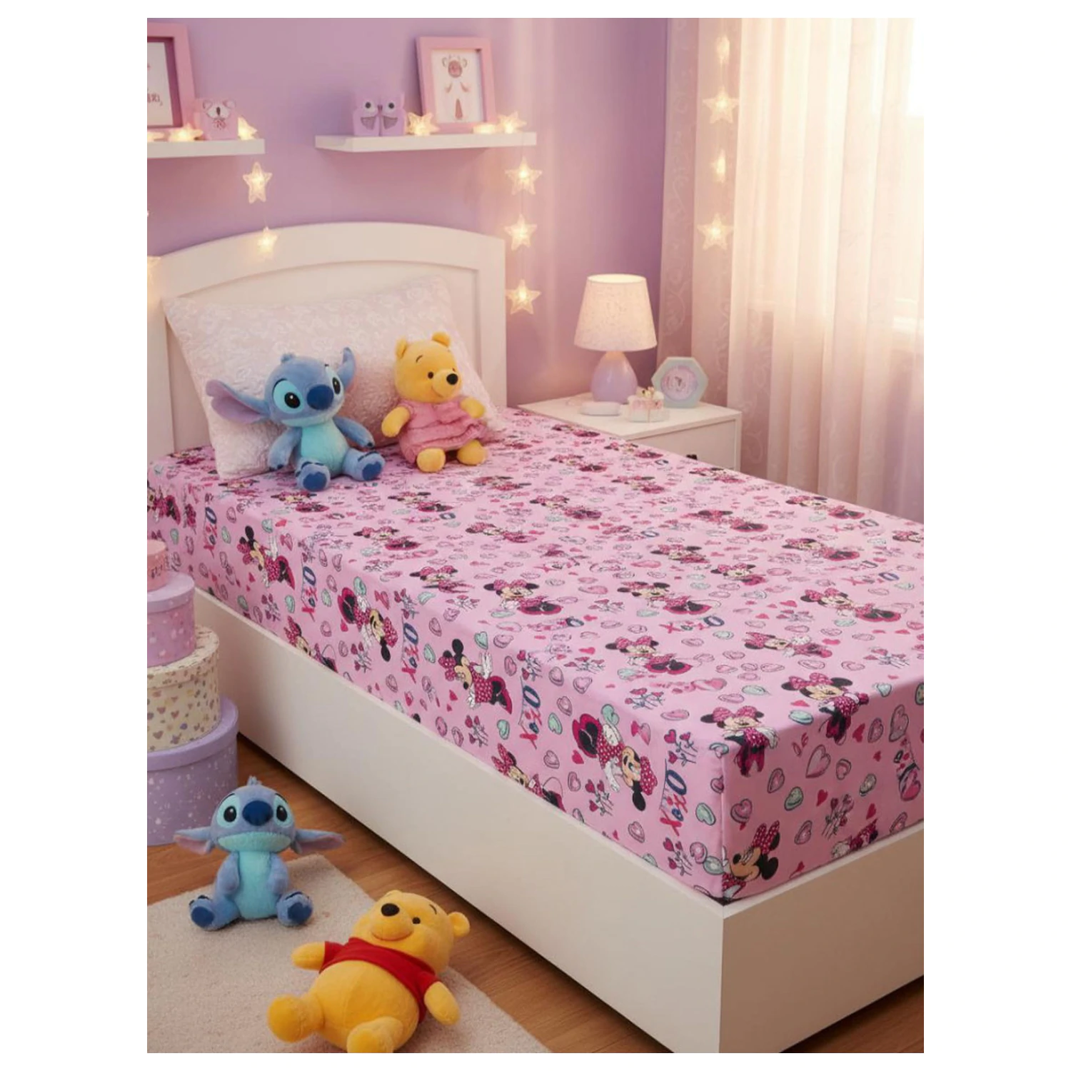 Disney Minnie XoXo prześcieradło z gumką 90x200 cm zdjęcie produktu