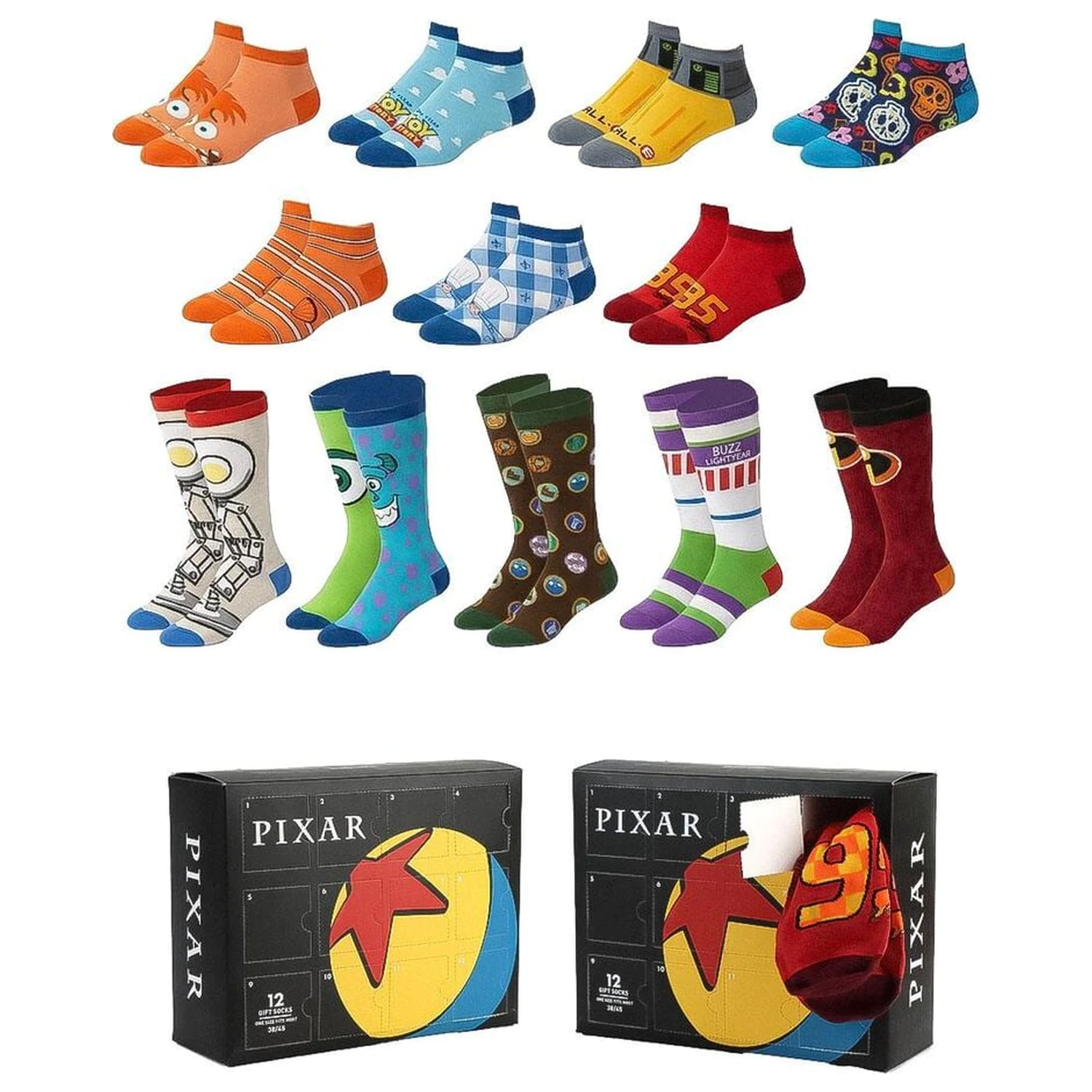 Disney Pixar zestaw 12 par skarpet dla dorosłych zdjęcie produktu