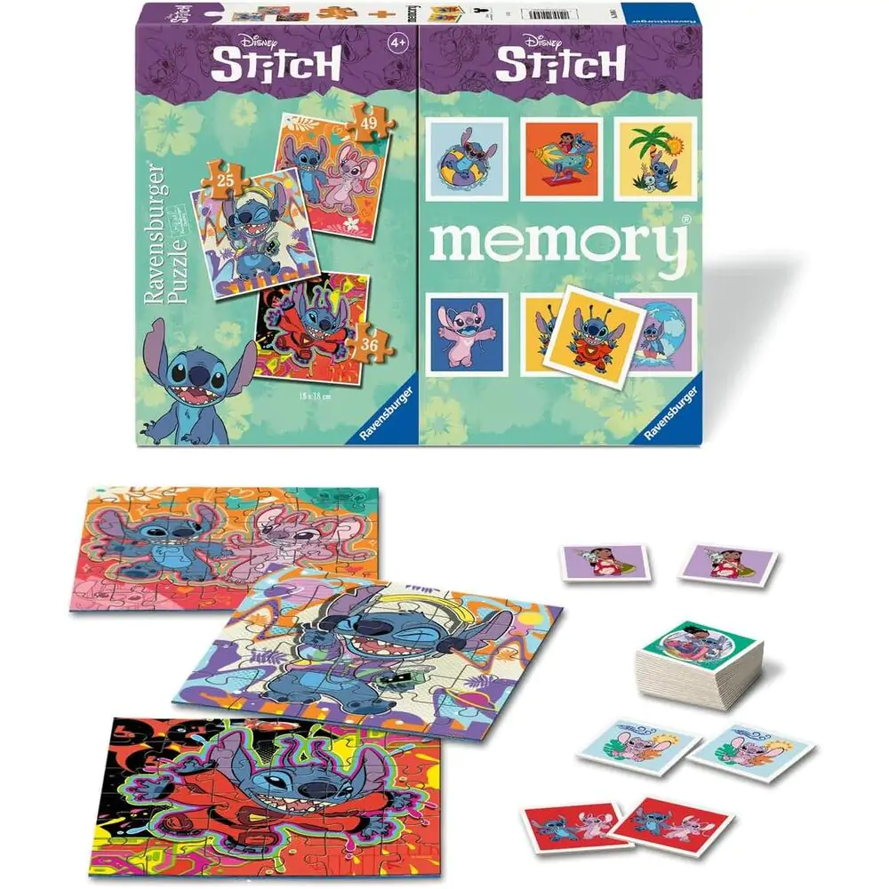 Disney Stitch 3 Puzzle i Gra Pamięciowa Multipack zdjęcie produktu