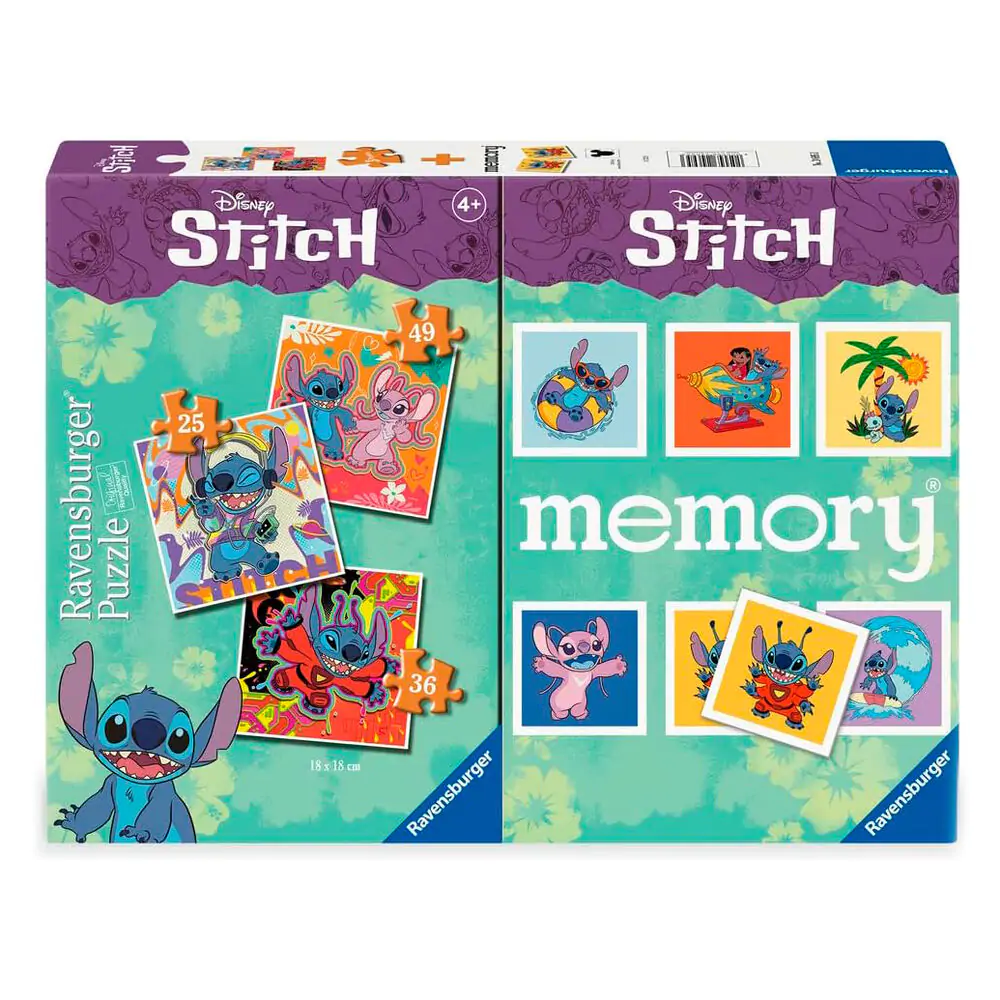 Disney Stitch 3 Puzzle i Gra Pamięciowa Multipack zdjęcie produktu