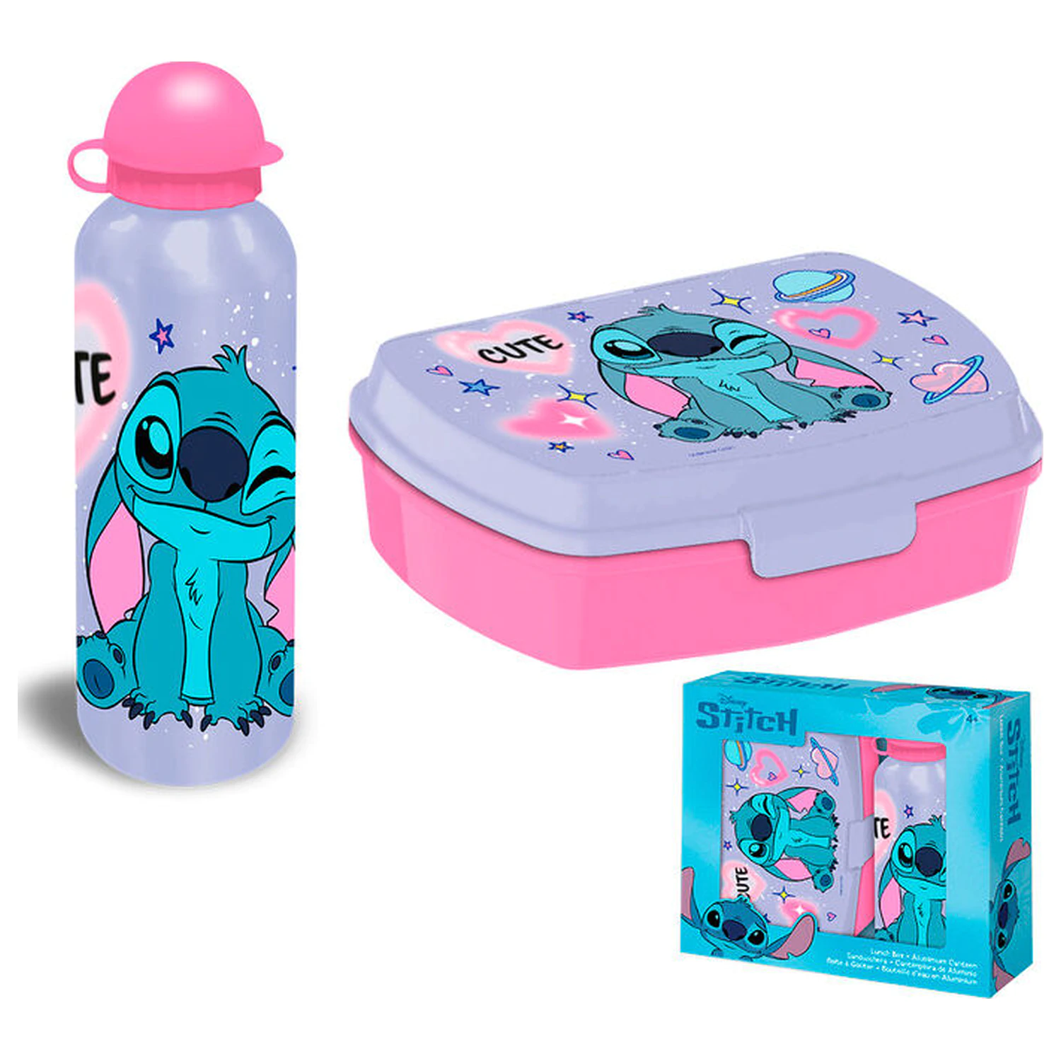 Disney Stitch aluminiowa butelka + pudełko śniadaniowe zdjęcie produktu