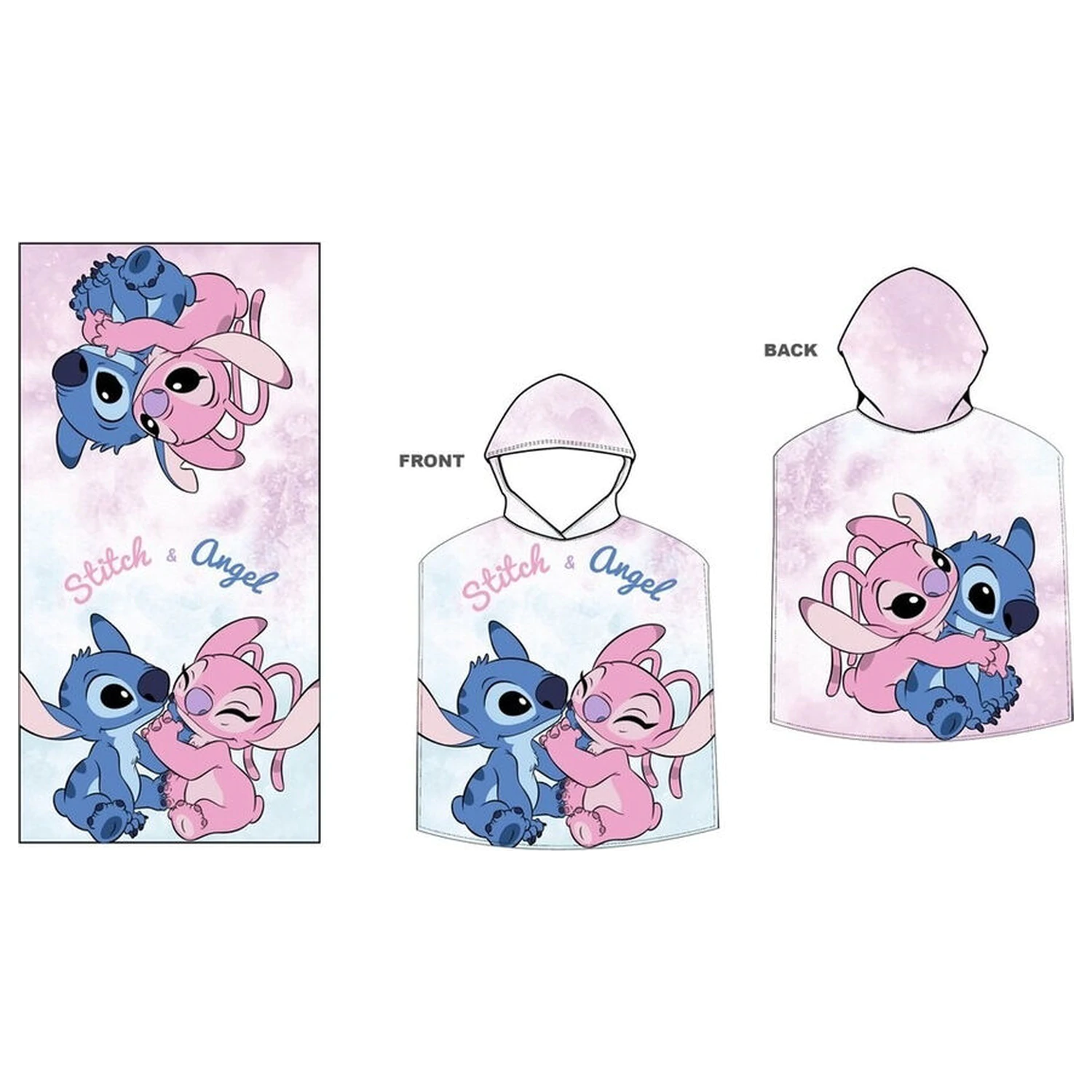 Disney Stitch & Angel ręcznik ponczo z mikrofibry zdjęcie produktu