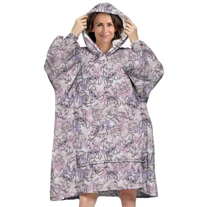 Bluza Disney Stitch Angel oversize płaszcz dla dorosłych koralowa zdjęcie produktu