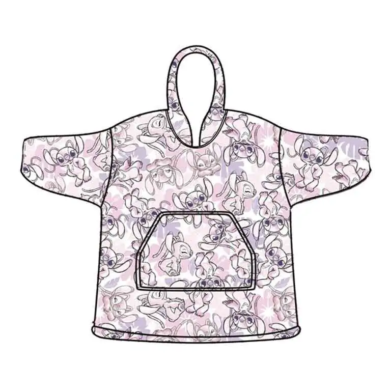 Disney Stitch Anioł oversize bluza płaszcz dla dzieci koralowa zdjęcie produktu