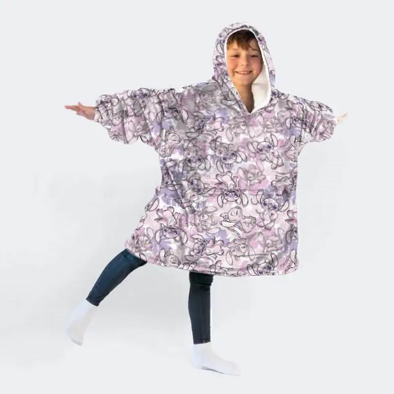 Disney Stitch Anioł oversize bluza płaszcz dla dzieci koralowa zdjęcie produktu