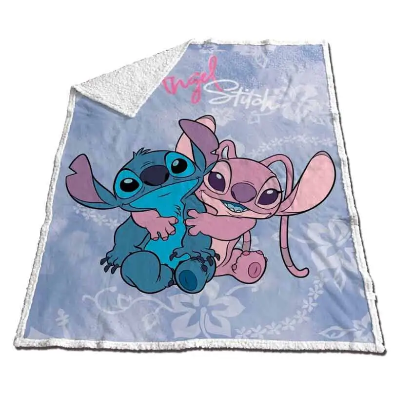 Koc Disney Stitch & Angel Coral sherpa 130x170cm zdjęcie produktu