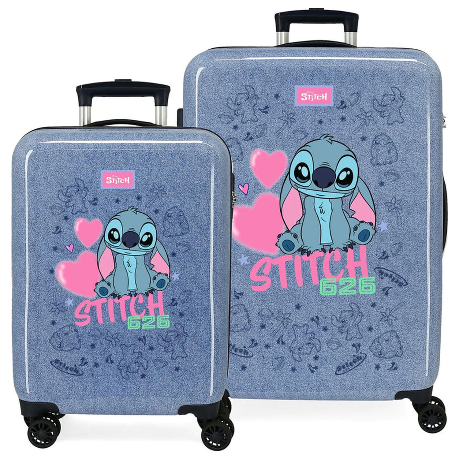 Disney Stitch Hearts ABS 2-częściowy zestaw walizek podróżnych na kółkach 55/65cm zdjęcie produktu