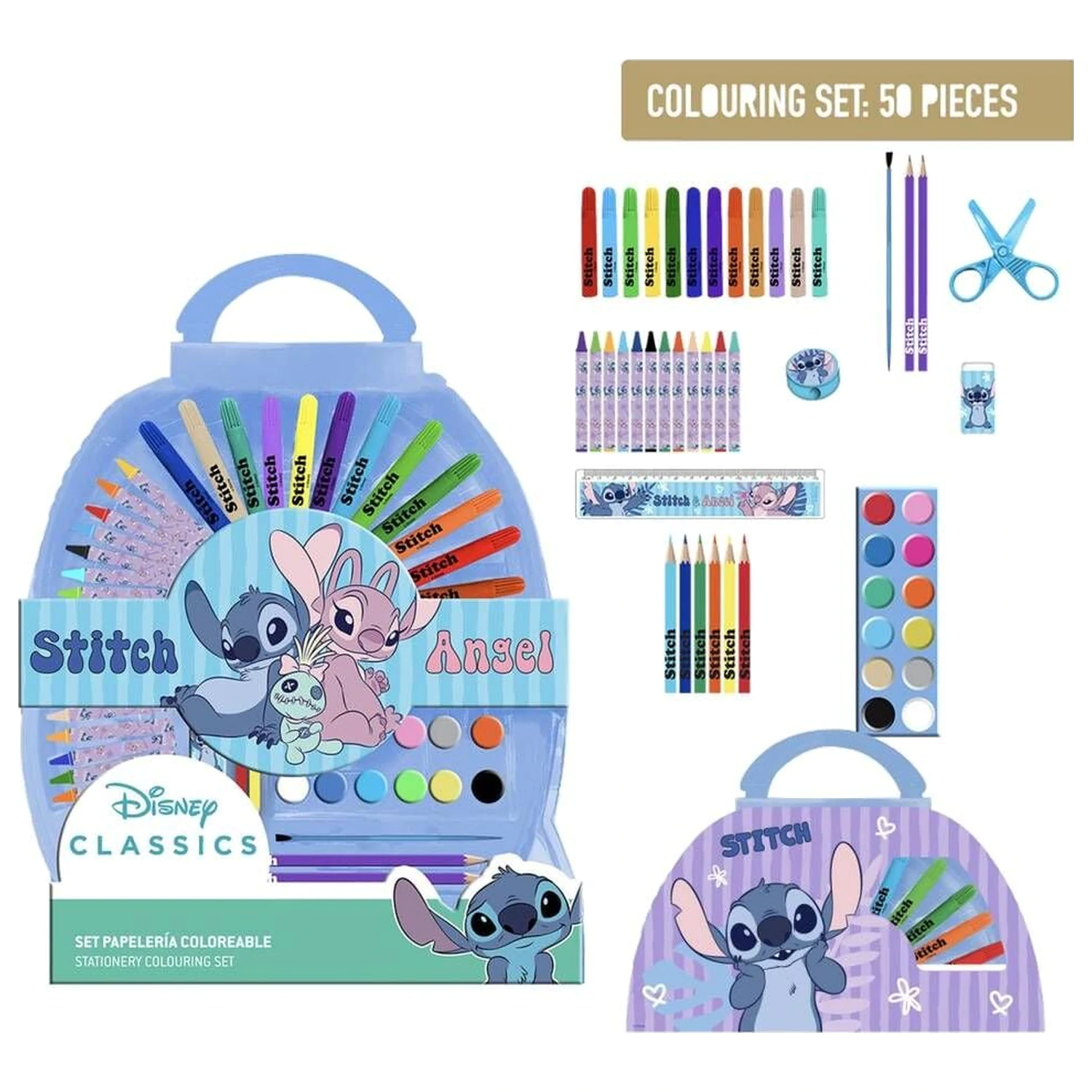 Disney Stitch zestaw artykułów papierniczych 50 sztuk zdjęcie produktu