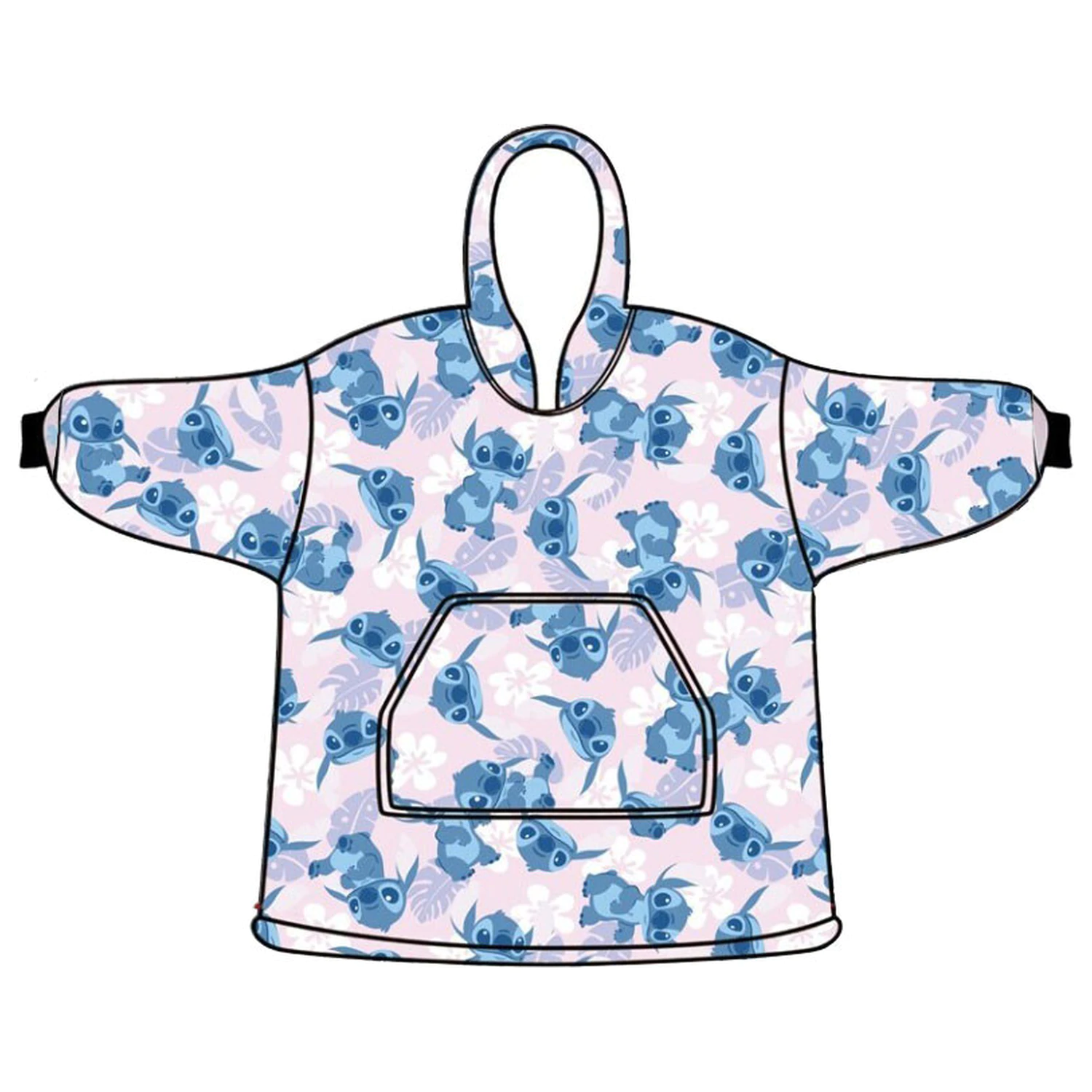 Disney Stitch Light Rose narzutowy pluszowy polarowy koc/ponczo 3-6 lat zdjęcie produktu