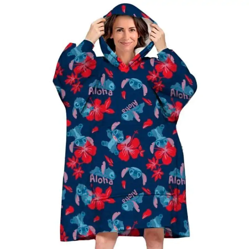 Bluza płaszcz oversize Disney Stitch dla dorosłych koralowa zdjęcie produktu