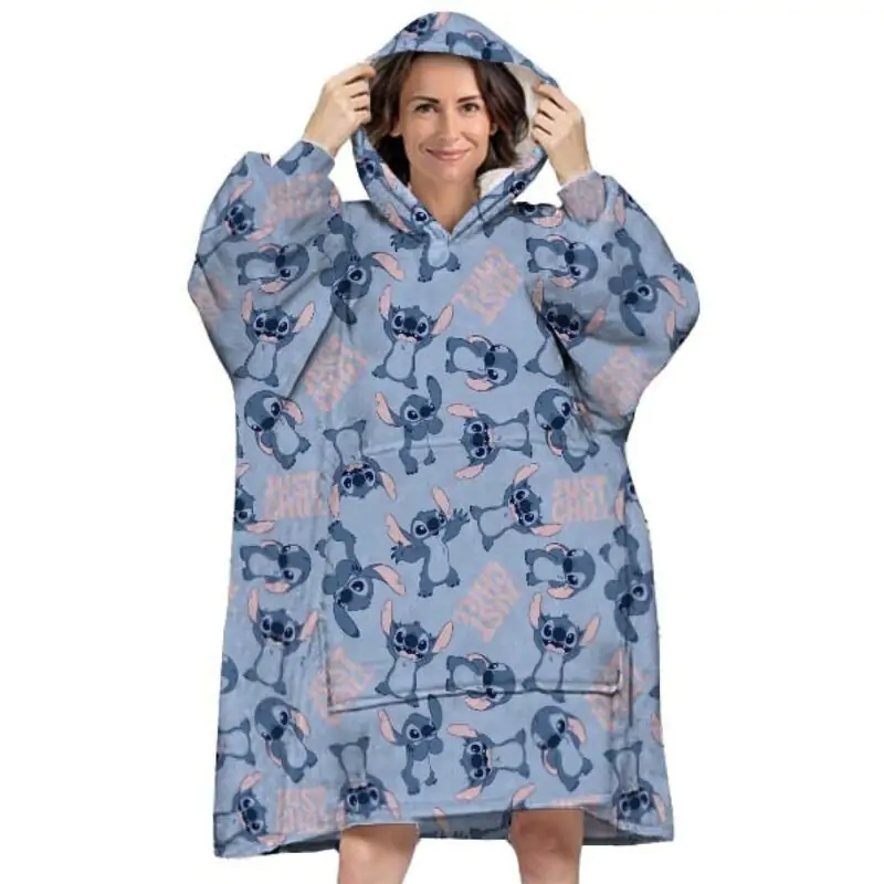 Disney Stitch oversize płaszcz dresowy dla dorosłych koralowy zdjęcie produktu