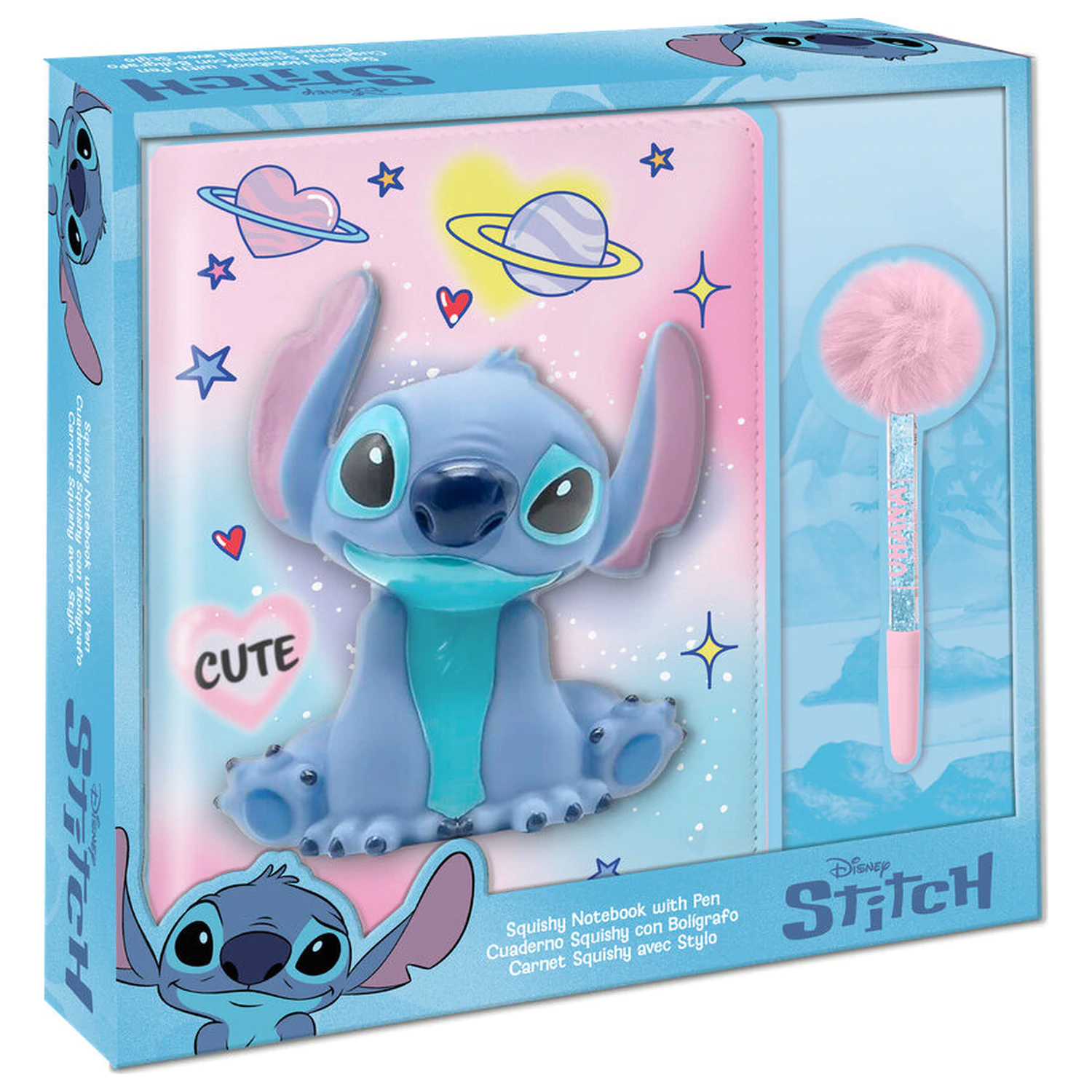 Disney Stitch Squshy notes + długopis z pomponem zdjęcie produktu