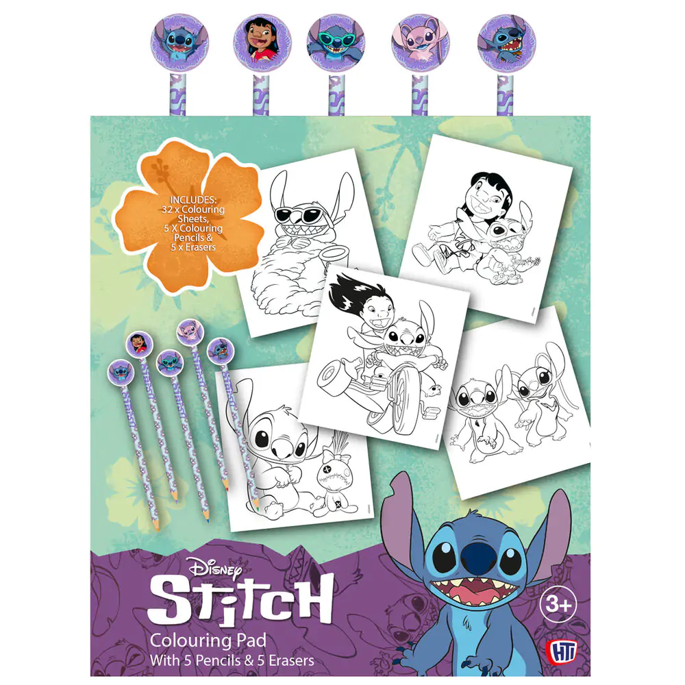 Disney Stitch kolorowanka z ołówkami i gumkami zdjęcie produktu