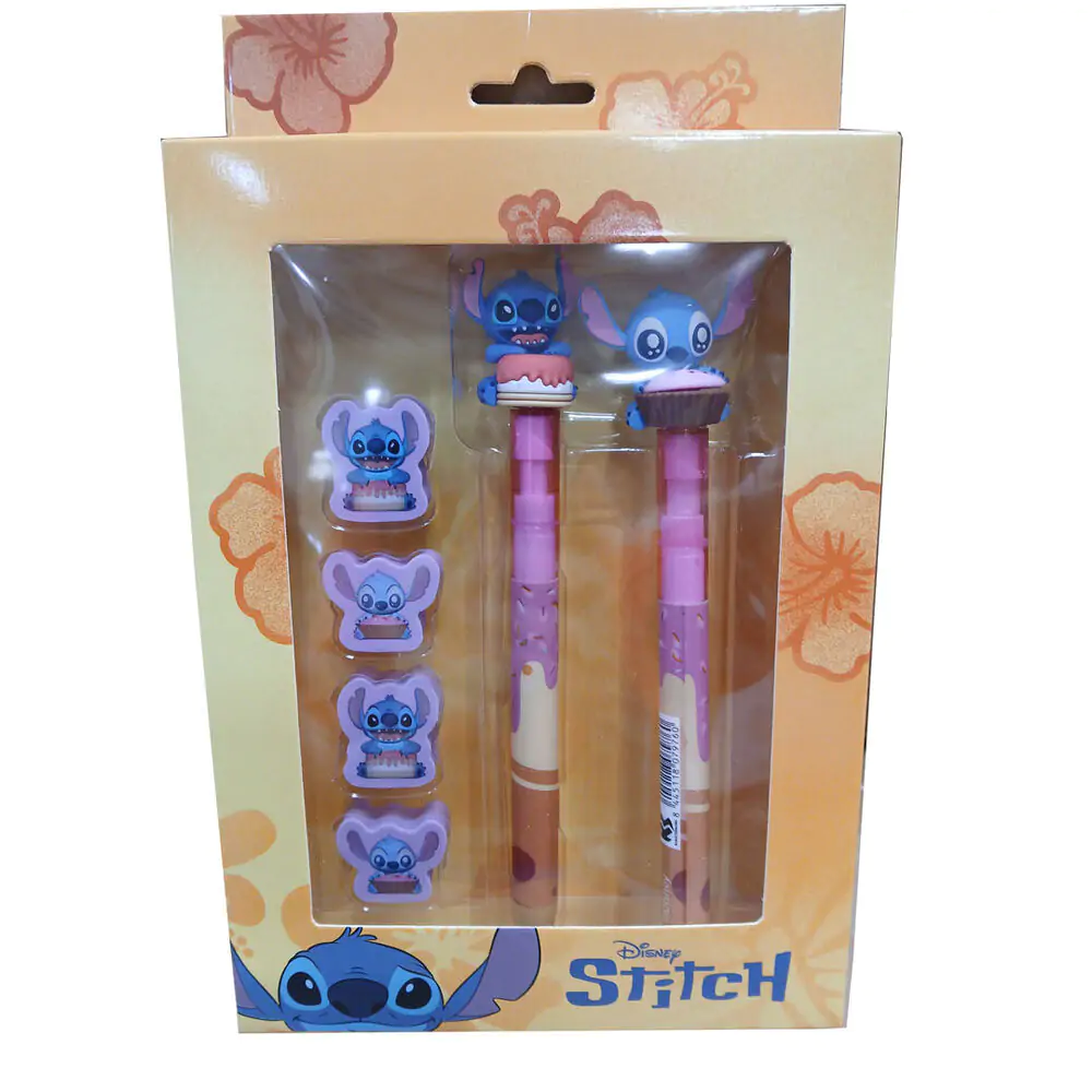 Disney Stitch Długopis + Ołówek + Zestaw 4 gumek do mazania zdjęcie produktu