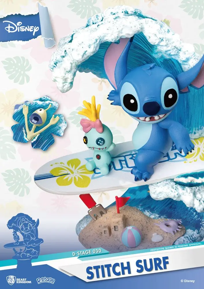 Disney Summer Series D-Stage PVC Diorama Stitch Surf Diorama PVC Stitch Surf z serii Letniej Disney 15 cm zdjęcie produktu