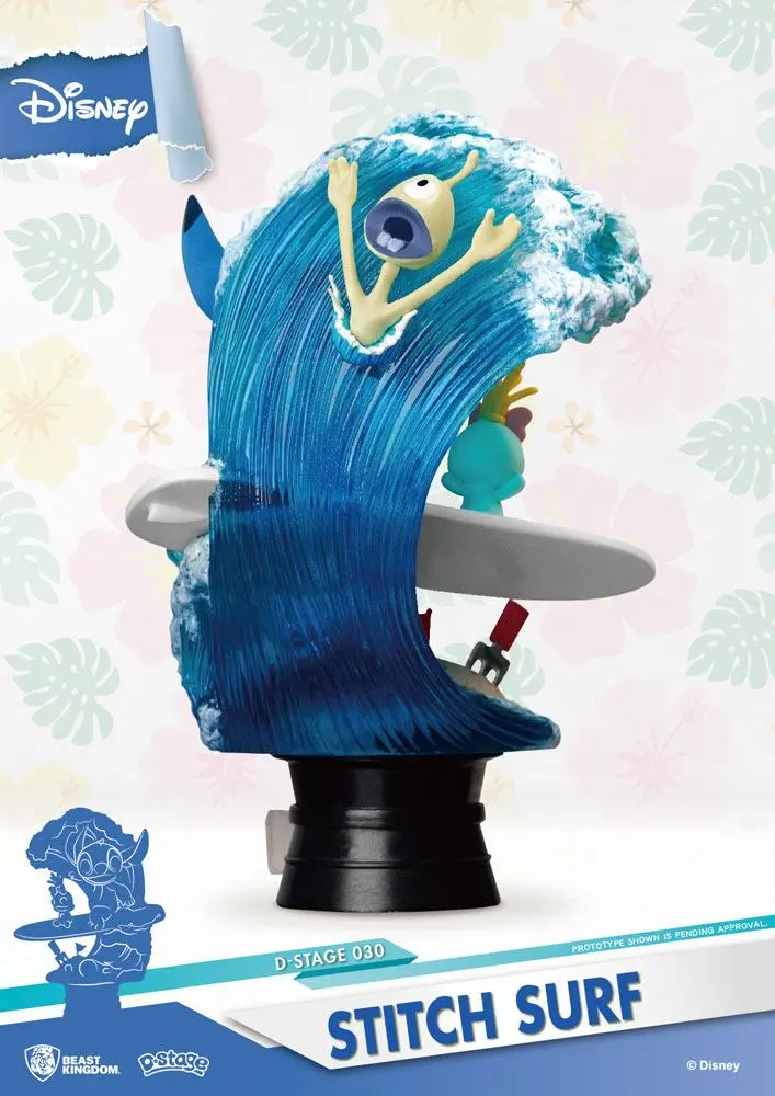Disney Summer Series D-Stage PVC Diorama Stitch Surf Diorama PVC Stitch Surf z serii Letniej Disney 15 cm zdjęcie produktu