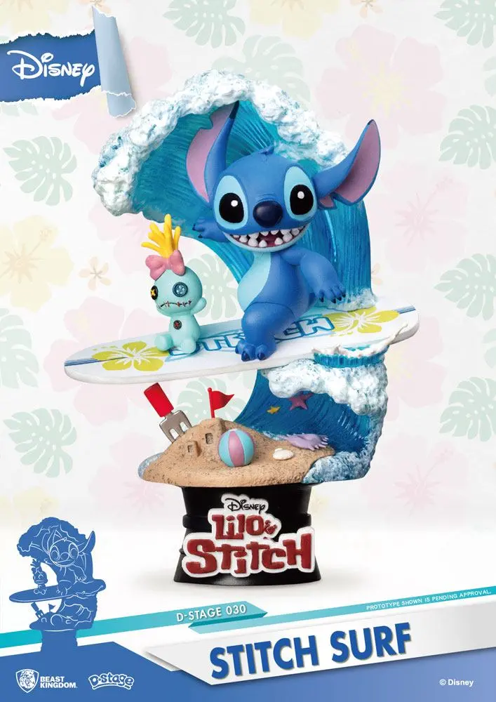 Disney Summer Series D-Stage PVC Diorama Stitch Surf Diorama PVC Stitch Surf z serii Letniej Disney 15 cm zdjęcie produktu