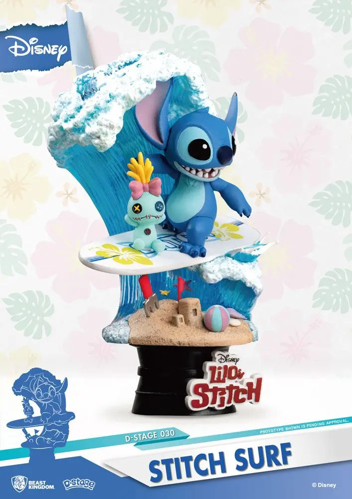 Disney Summer Series D-Stage PVC Diorama Stitch Surf Diorama PVC Stitch Surf z serii Letniej Disney 15 cm zdjęcie produktu