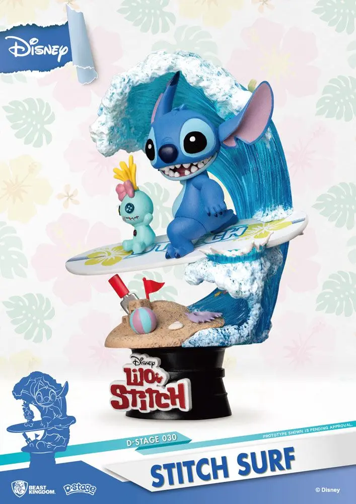 Disney Summer Series D-Stage PVC Diorama Stitch Surf Diorama PVC Stitch Surf z serii Letniej Disney 15 cm zdjęcie produktu