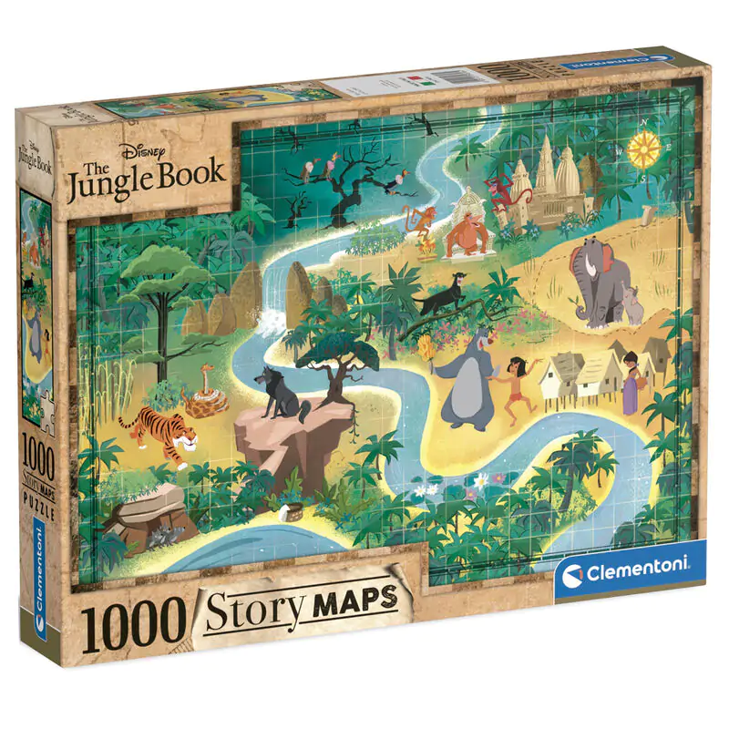 Disney The Jungle Book Story Maps puzzle 1000 elementów zdjęcie produktu