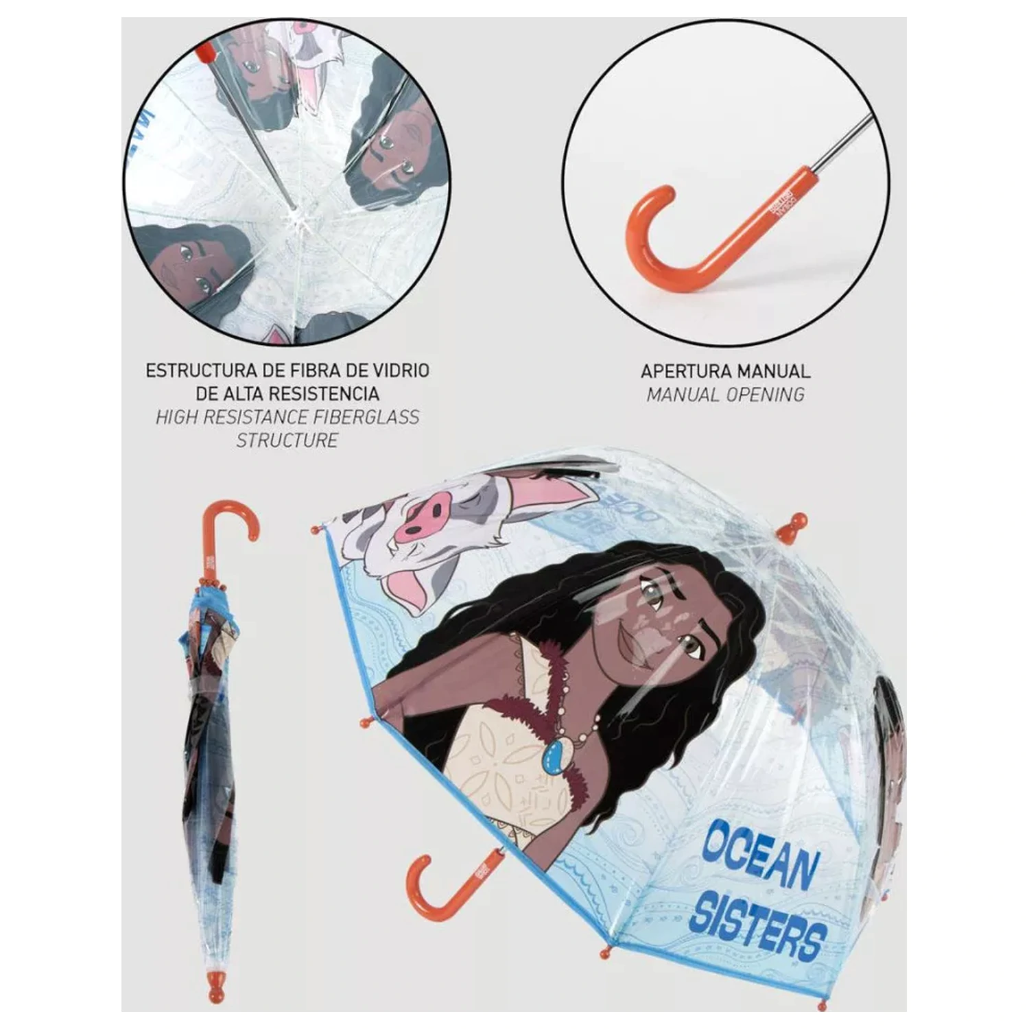 Disney Moana Ocean Sisters Dziecięcy Transparentny Parasol zdjęcie produktu