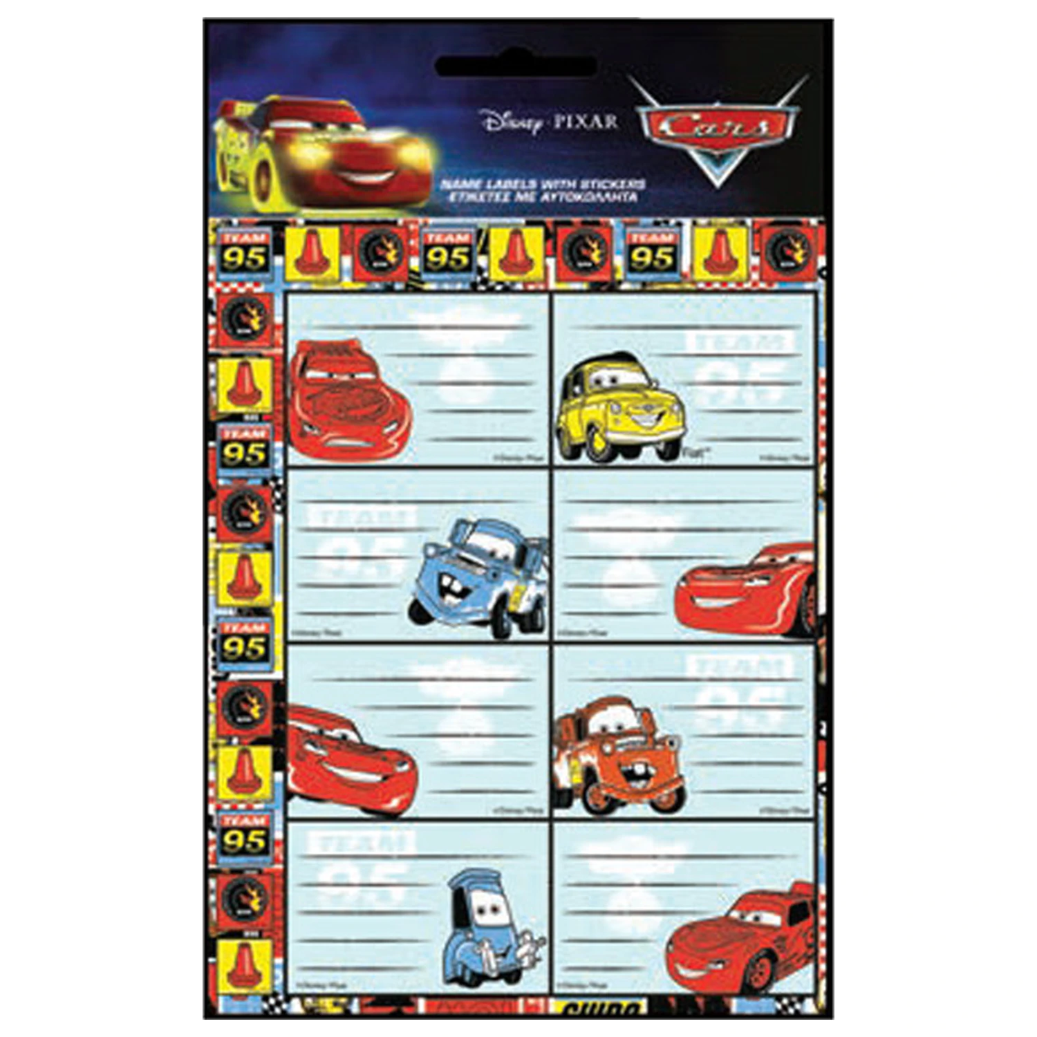 Disney Cars Lightning naklejka na zeszyt z 16 sztukami zdjęcie produktu
