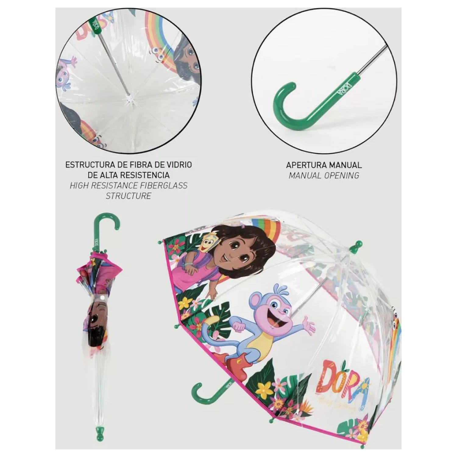 Dora the Explorer Jungle Kids Przezroczysta parasolka zdjęcie produktu