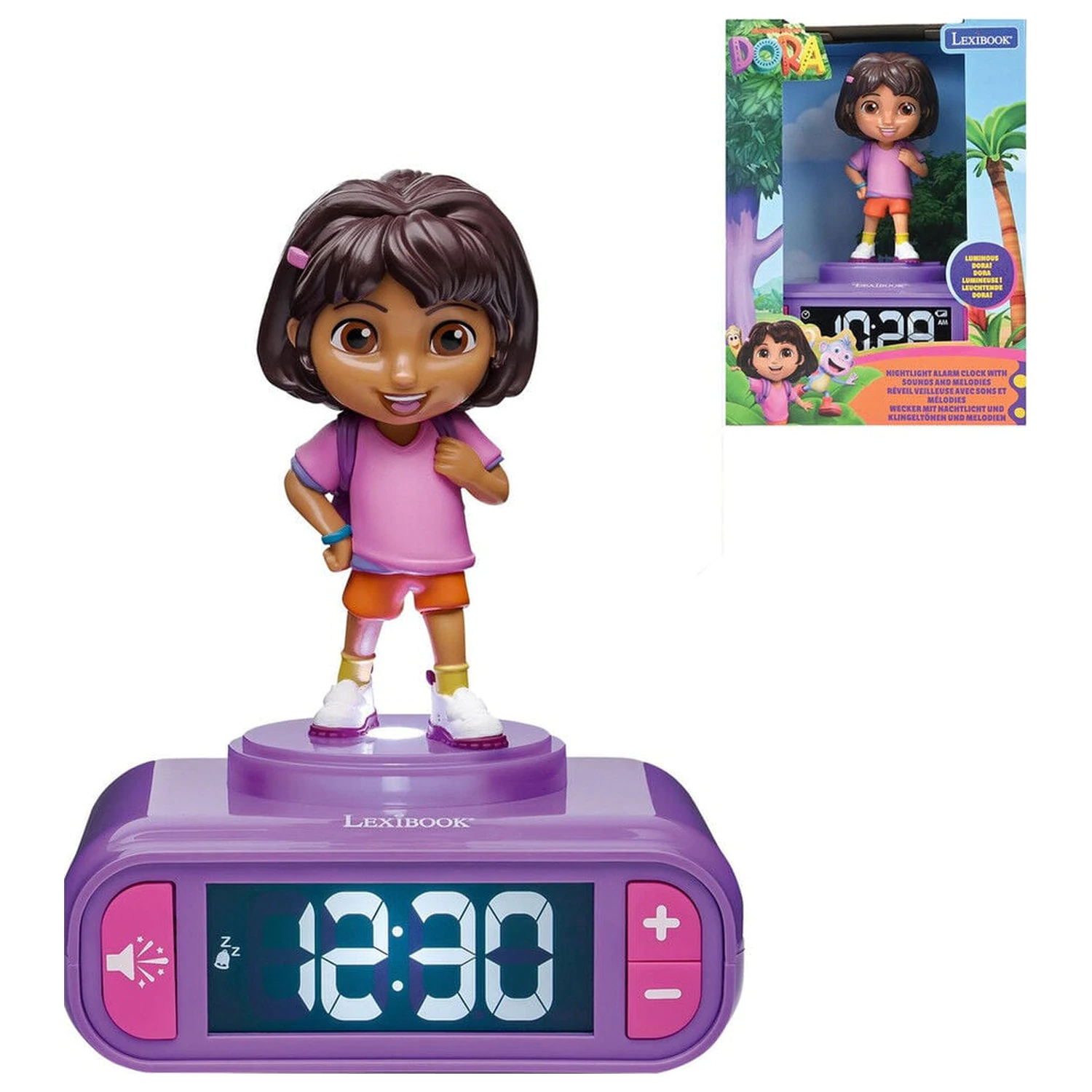 Budzik Dora the Explorer z lampką nocną zdjęcie produktu