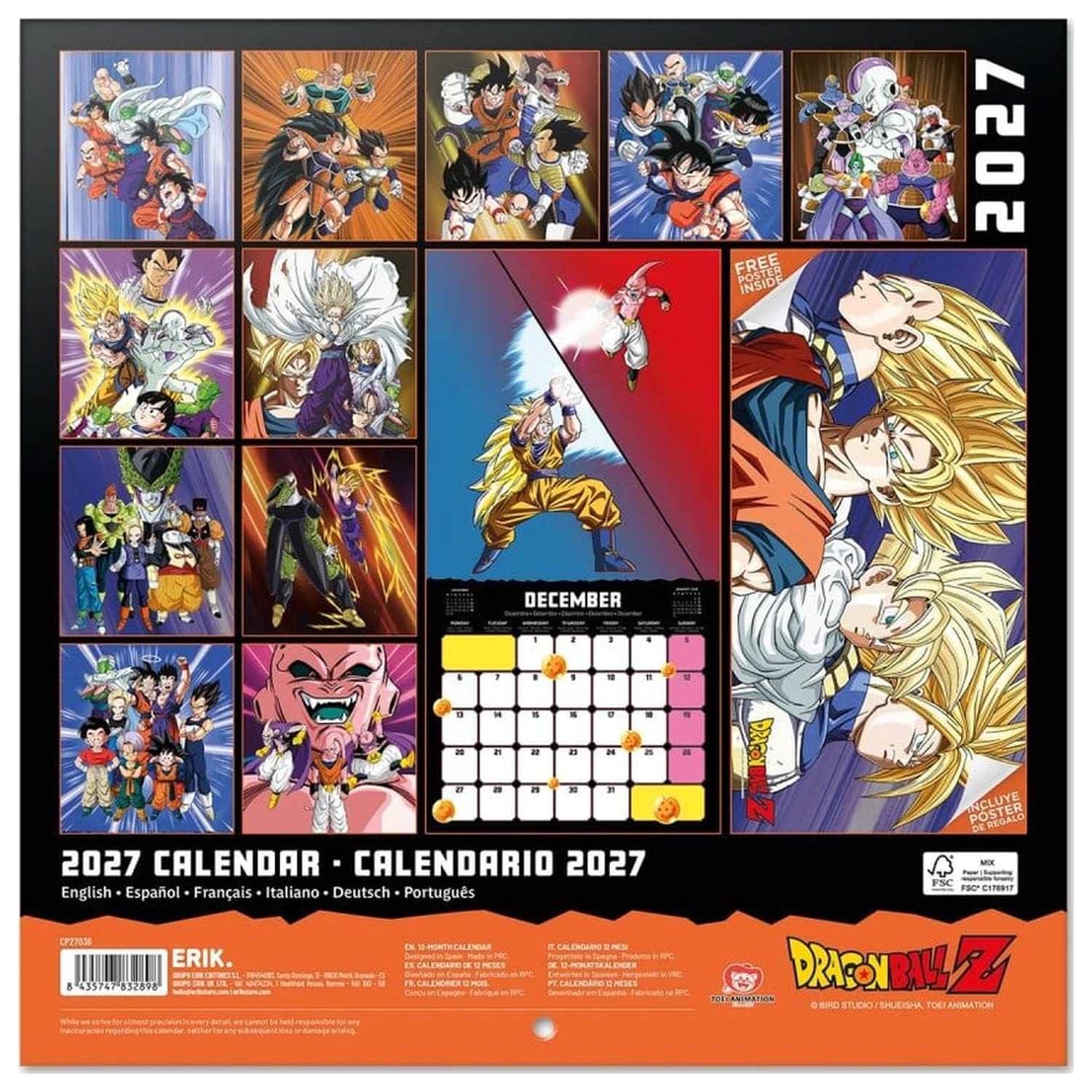 Dragon Ball 2027 kalendarz ścienny 30 x 30 cm zdjęcie produktu