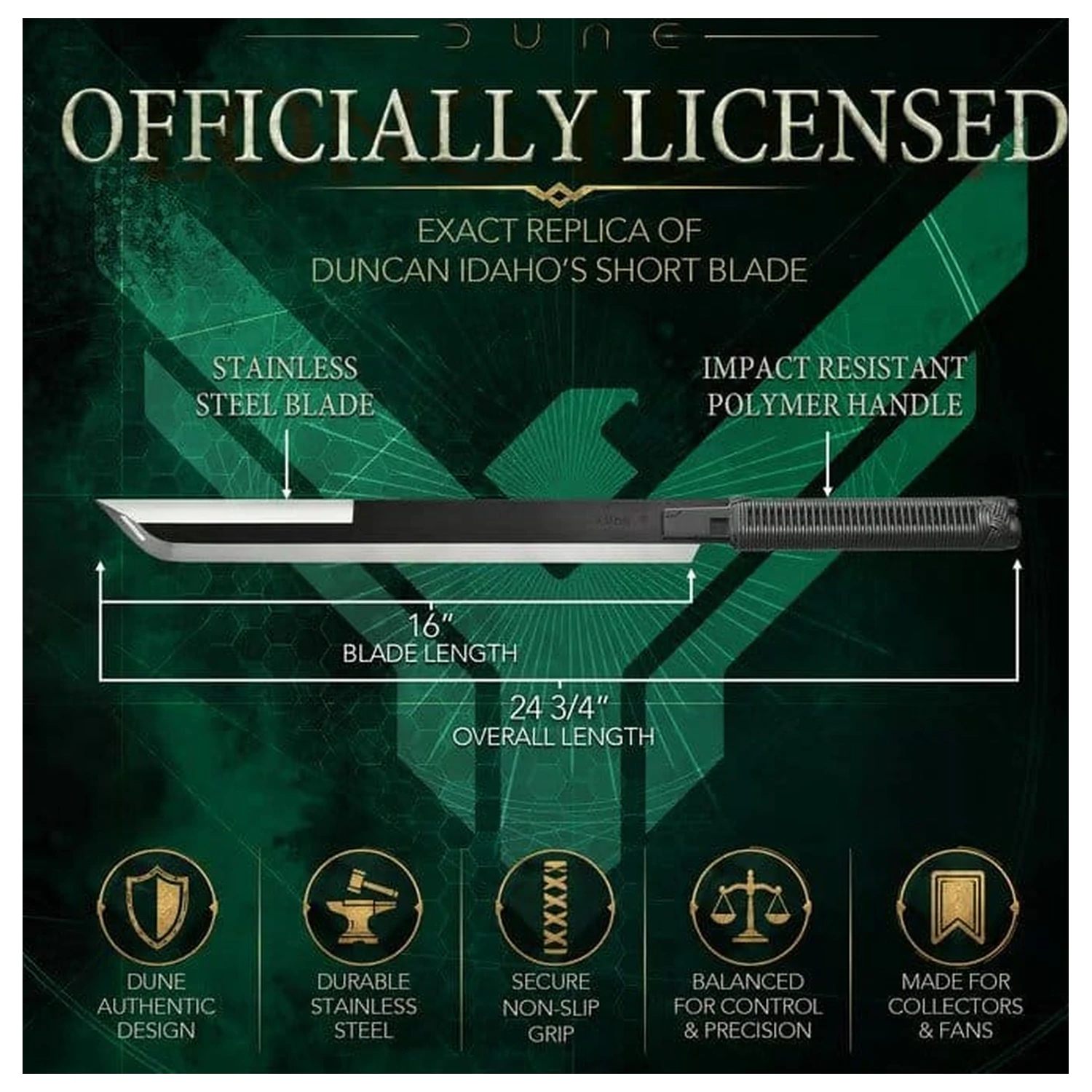Dune Replika 1/1 Duncan Idaho krótki miecz z uchwytem ściennym 63 cm zdjęcie produktu