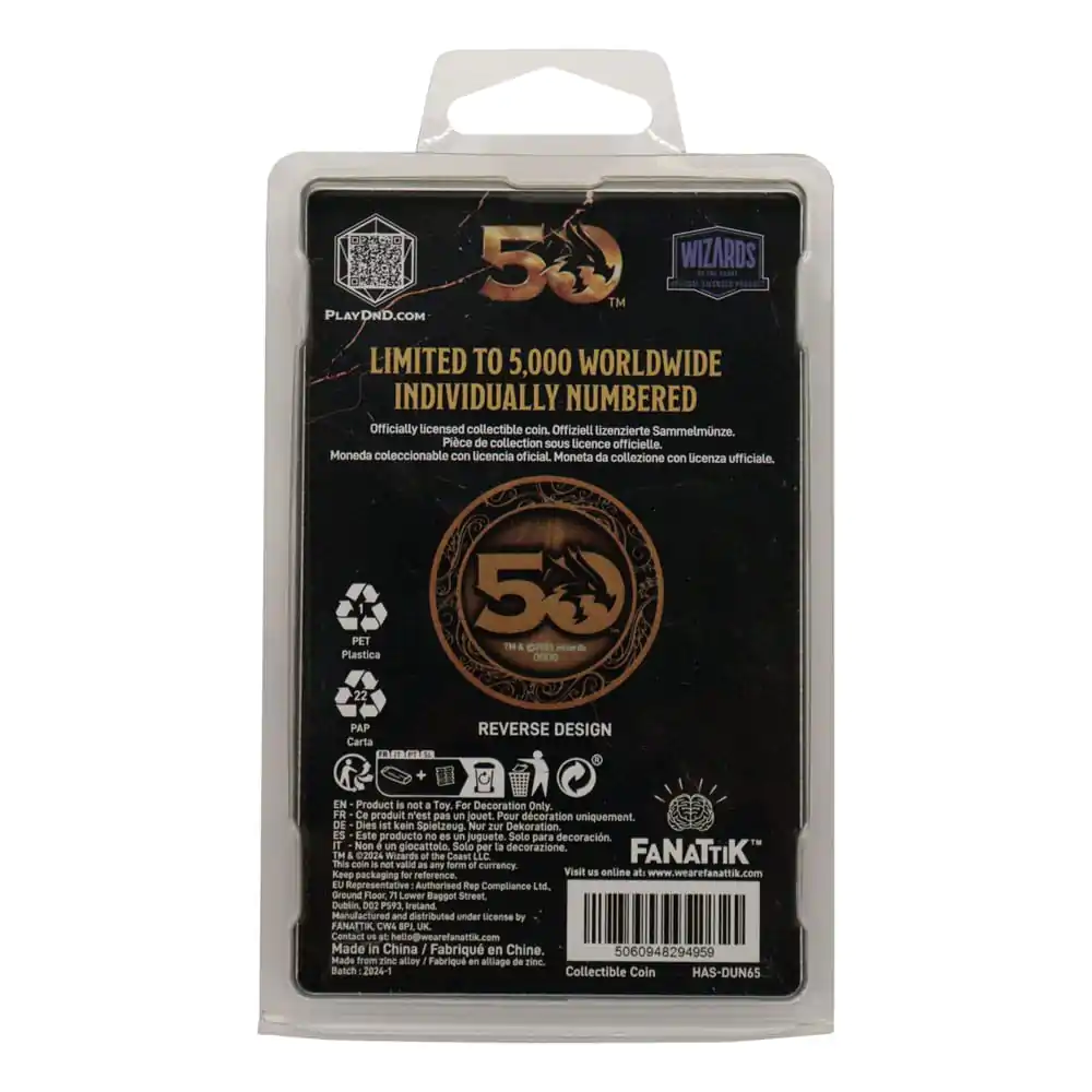 Dungeons & Dragons Kolekcjonerska Moneta 50th Anniversary Antique Gold Edition 4 cm zdjęcie produktu