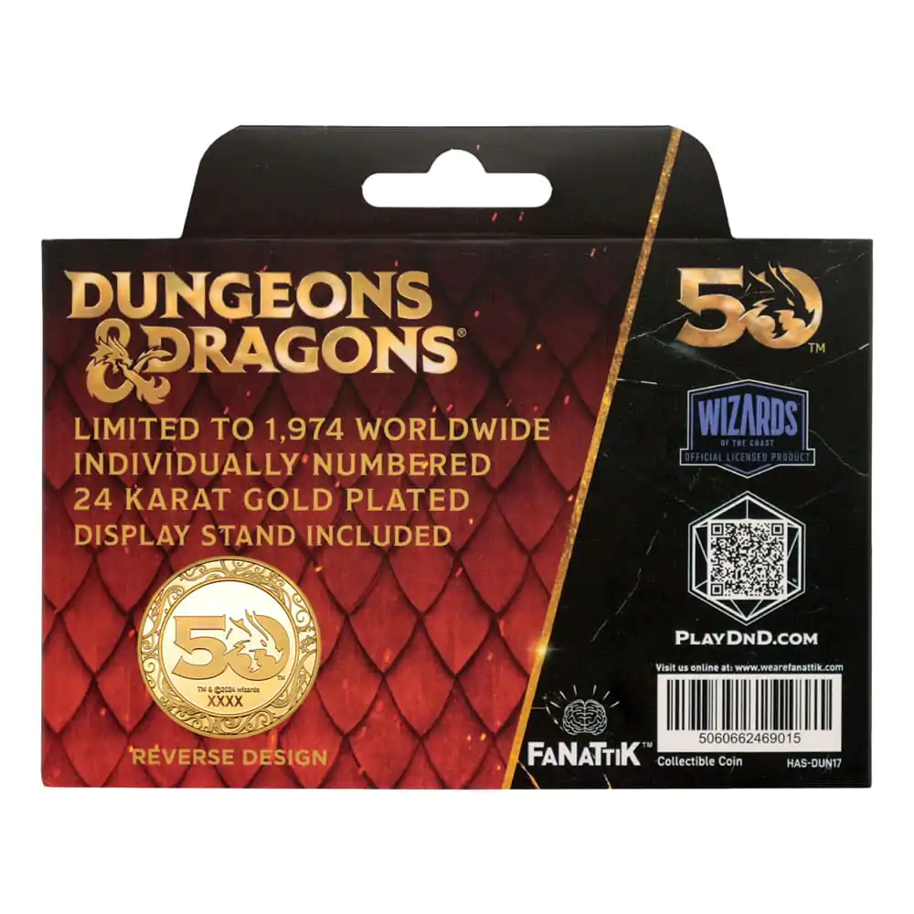 Dungeons & Dragons Moneta Kolekcjonerska 50. Rocznica z Kolorowym Nadrukiem Pozłacana 24k Złotem Edycja 4 cm zdjęcie produktu