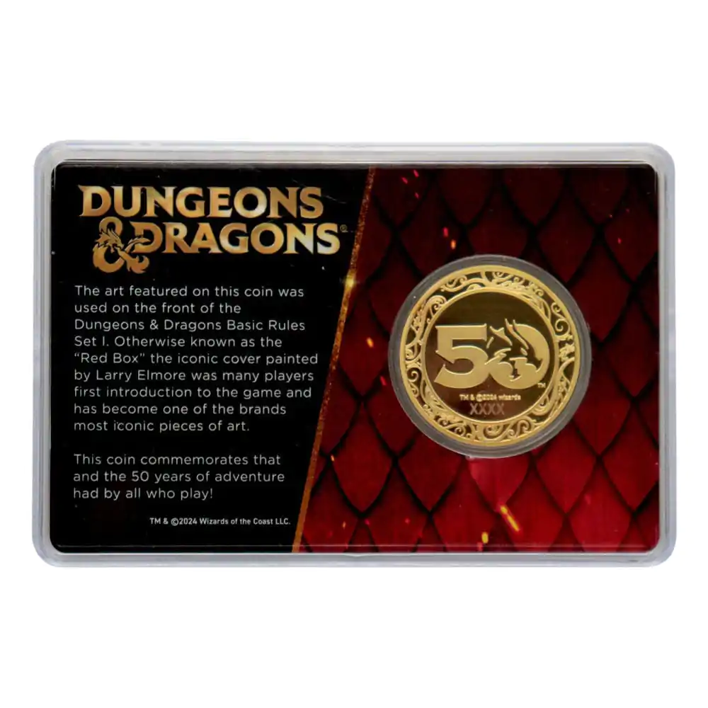 Dungeons & Dragons Moneta Kolekcjonerska 50. Rocznica z Kolorowym Nadrukiem Pozłacana 24k Złotem Edycja 4 cm zdjęcie produktu