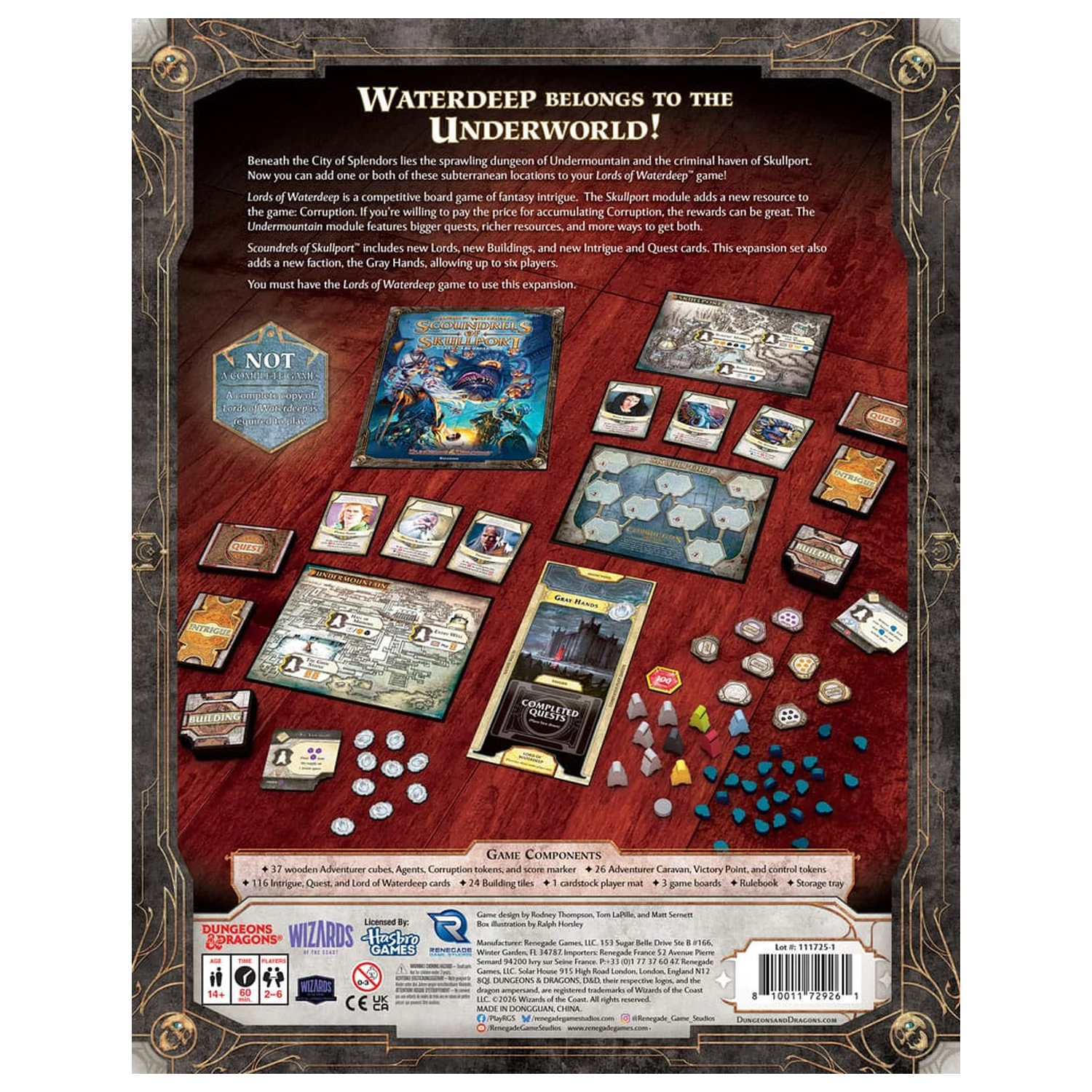 Dungeons & Dragons gra planszowa Lords of Waterdeep: Scoundrels of Skullport Rozszerzenie *Wersja angielska* zdjęcie produktu