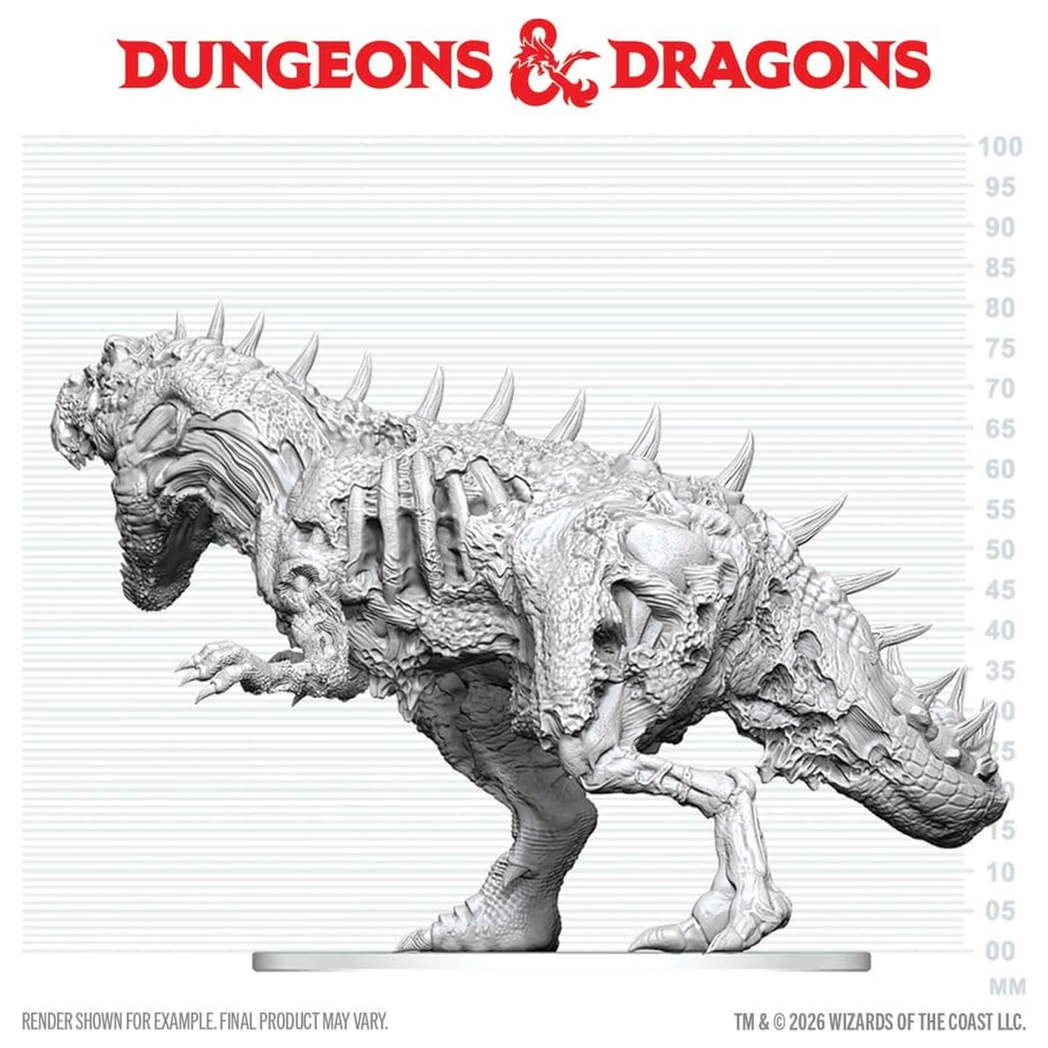 Dungeons & Dragons Nolzur's Marvelous Miniatures Unpainted Miniatura Tyrannosaurus Zombie 20 cm zdjęcie produktu