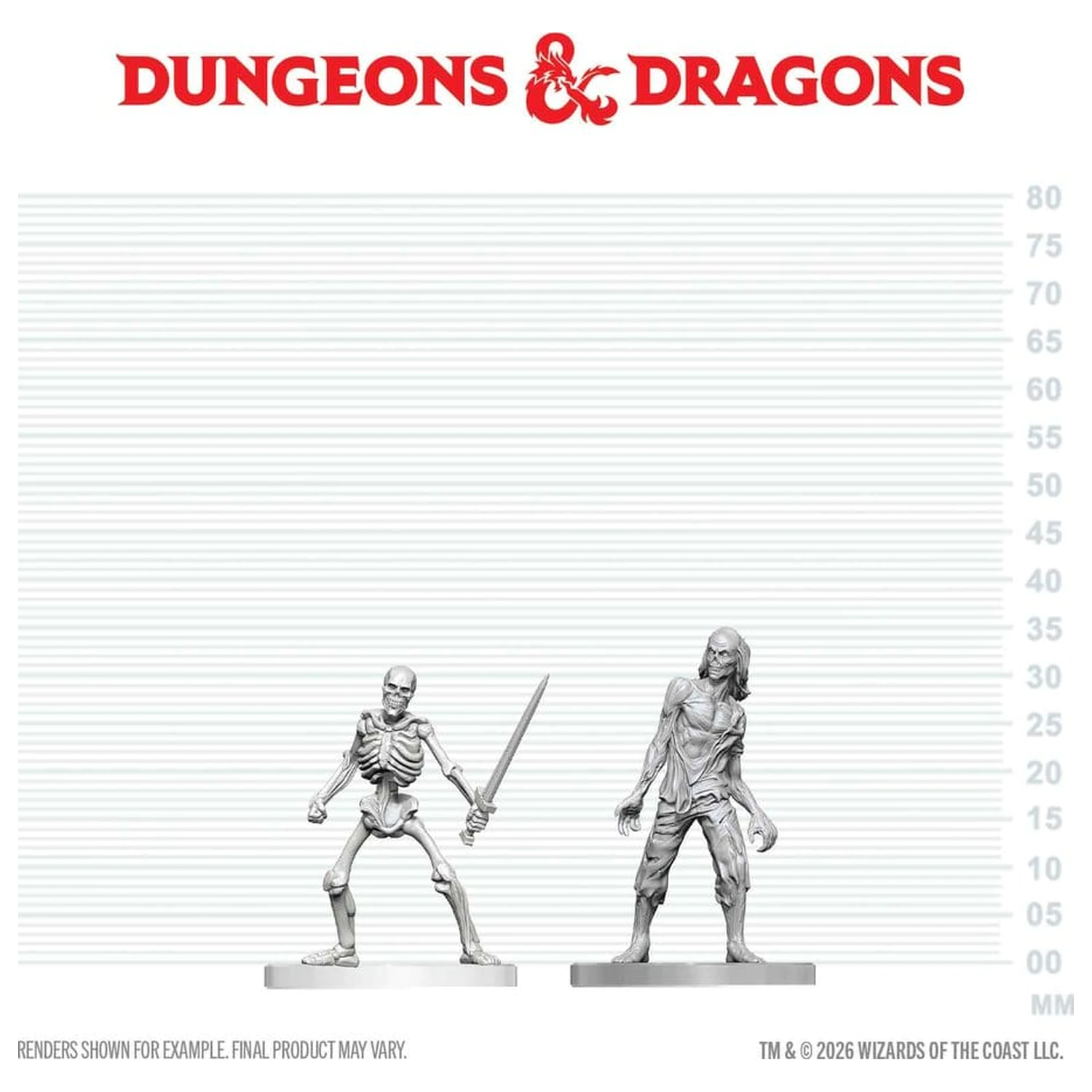 Dungeons & Dragons Nolzur's Marvelous Miniatures Niepomalowana Miniatura Zombie i Szkielet 14 cm zdjęcie produktu