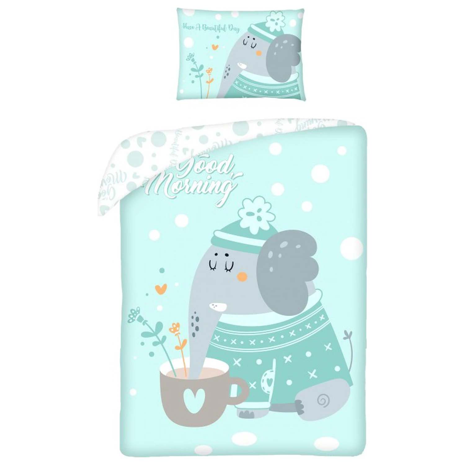 Elephant Beautiful Day Kids', Przedszkolna Poszwa na kołdrę zdjęcie produktu