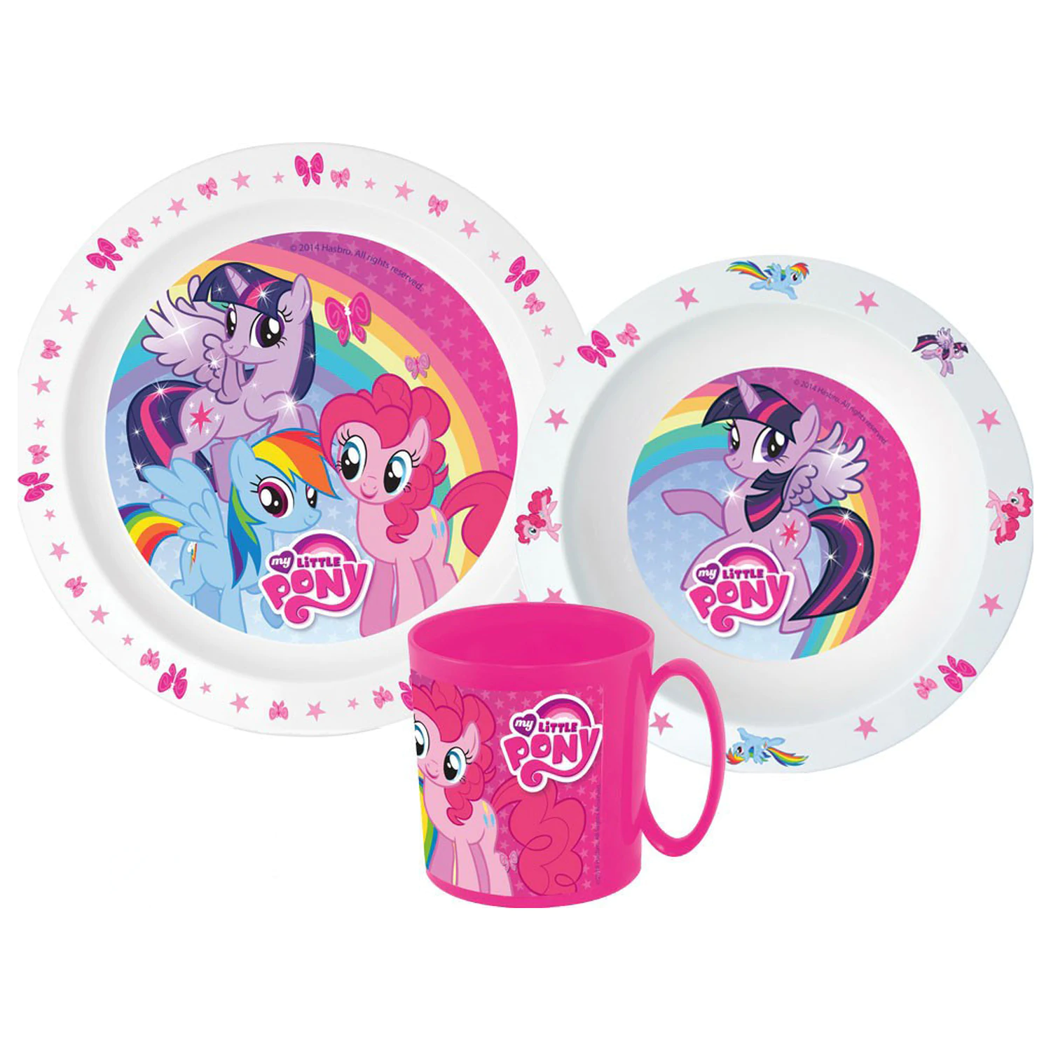 My Little Pony Różowy zestaw naczyń obiadowych, Micro plastikowy zestaw z kubkiem zdjęcie produktu