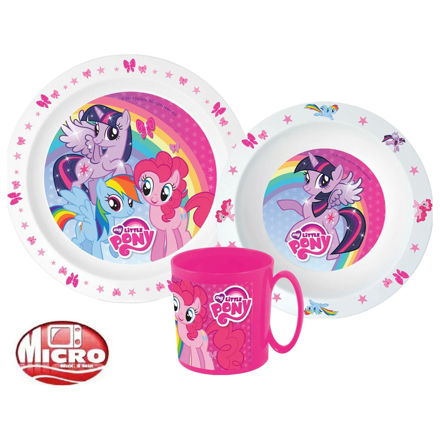 My Little Pony Różowy zestaw naczyń obiadowych, Micro plastikowy zestaw z kubkiem zdjęcie produktu