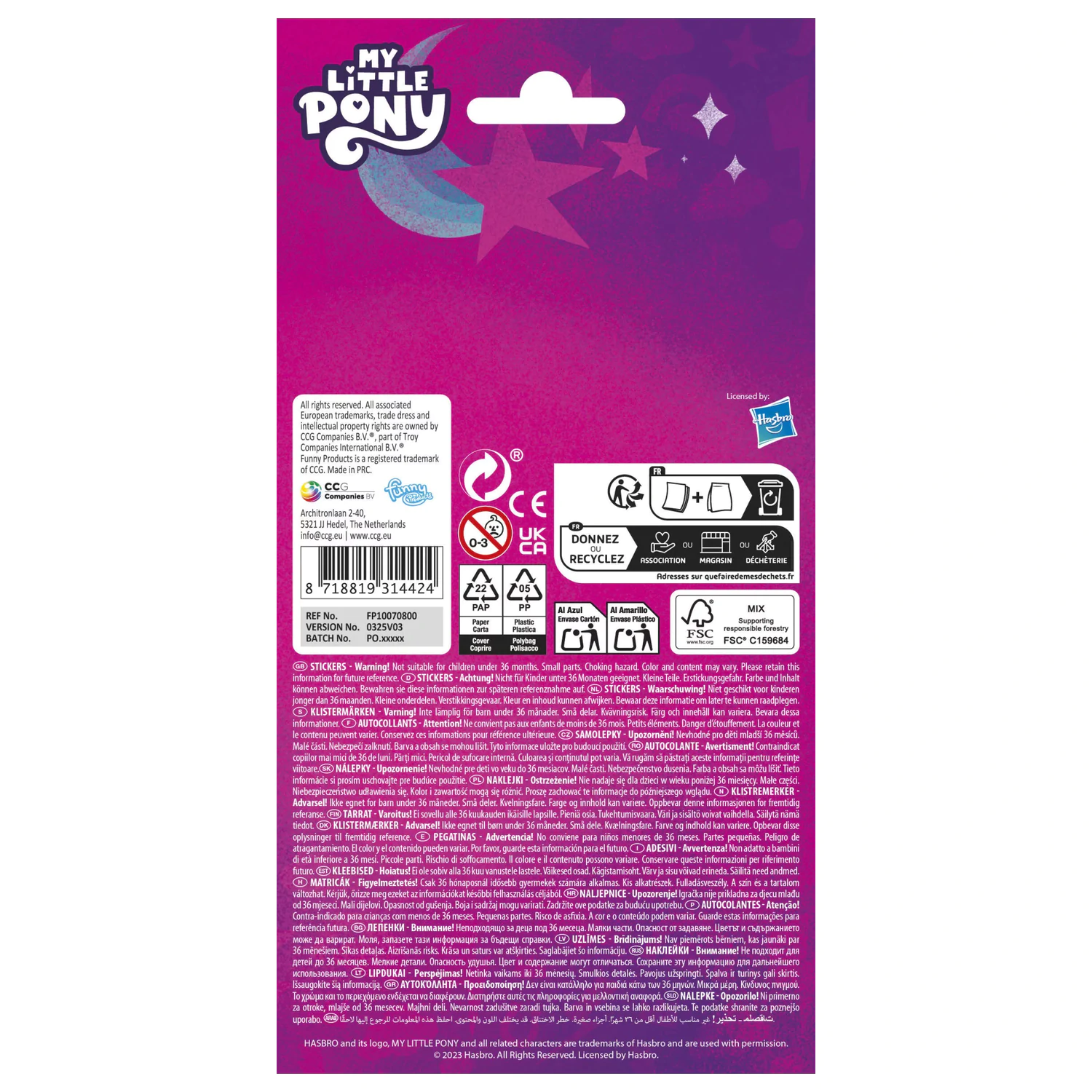 My Little Pony Fioletowa Brokatowa Naklejka zdjęcie produktu