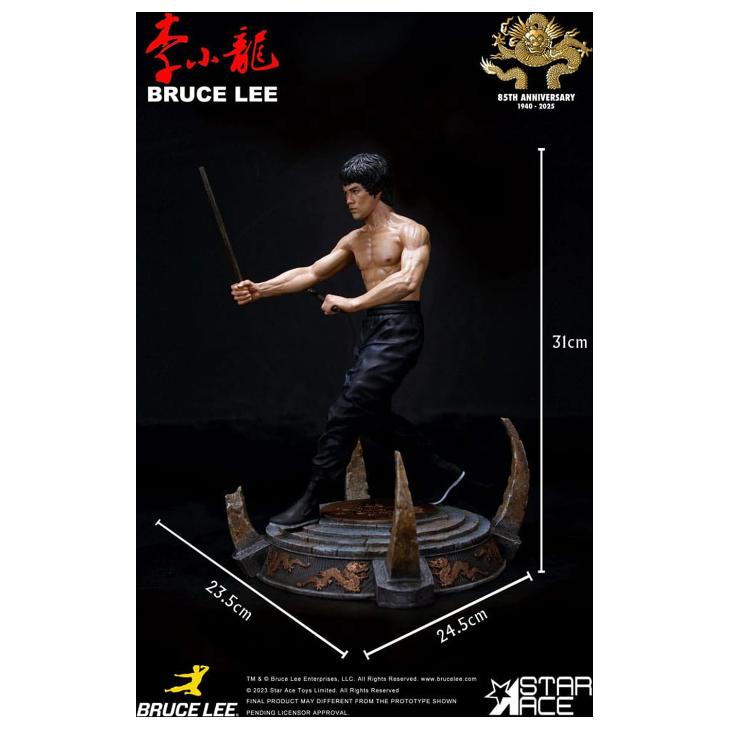 Statua Enter the Dragon Movie 1/6 Bruce Lee Kali Sticks Fight Normal Basement Version 30 cm zdjęcie produktu