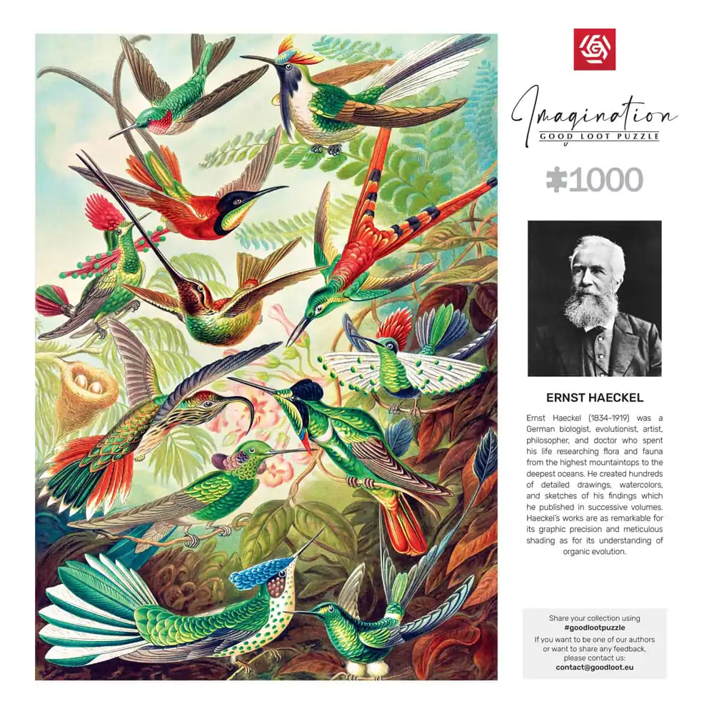 Puzzle Ernst Haeckel Imagination Hummingbirds/Kolibry (1000 elementów) zdjęcie produktu