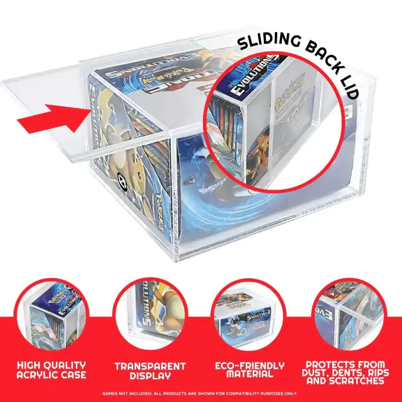 Evoretro Akrylowa Gablota Wystawowa na Booster Boxy / Elite Trainer Boxy Ver. 1 z Przesuwaną Pokrywą zdjęcie produktu