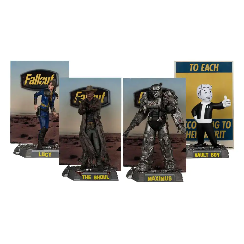 Fallout Movie Maniacs PVC Statuetka 4-Pack Lucy, Maximus, The Ghoul & Vault Boy 15 cm zdjęcie produktu