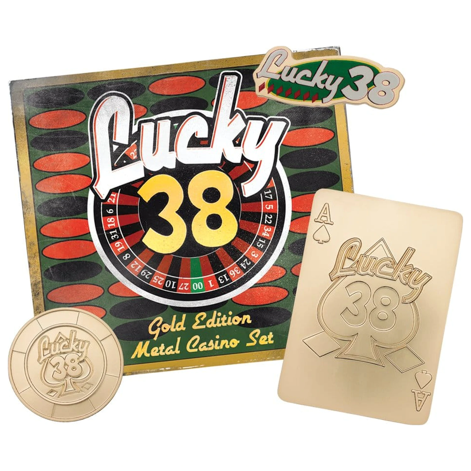 Fallout: New Vegas Replika Lucky 38 Imitacja Złoty Zestaw Kasynowy Edycja Limitowana zdjęcie produktu