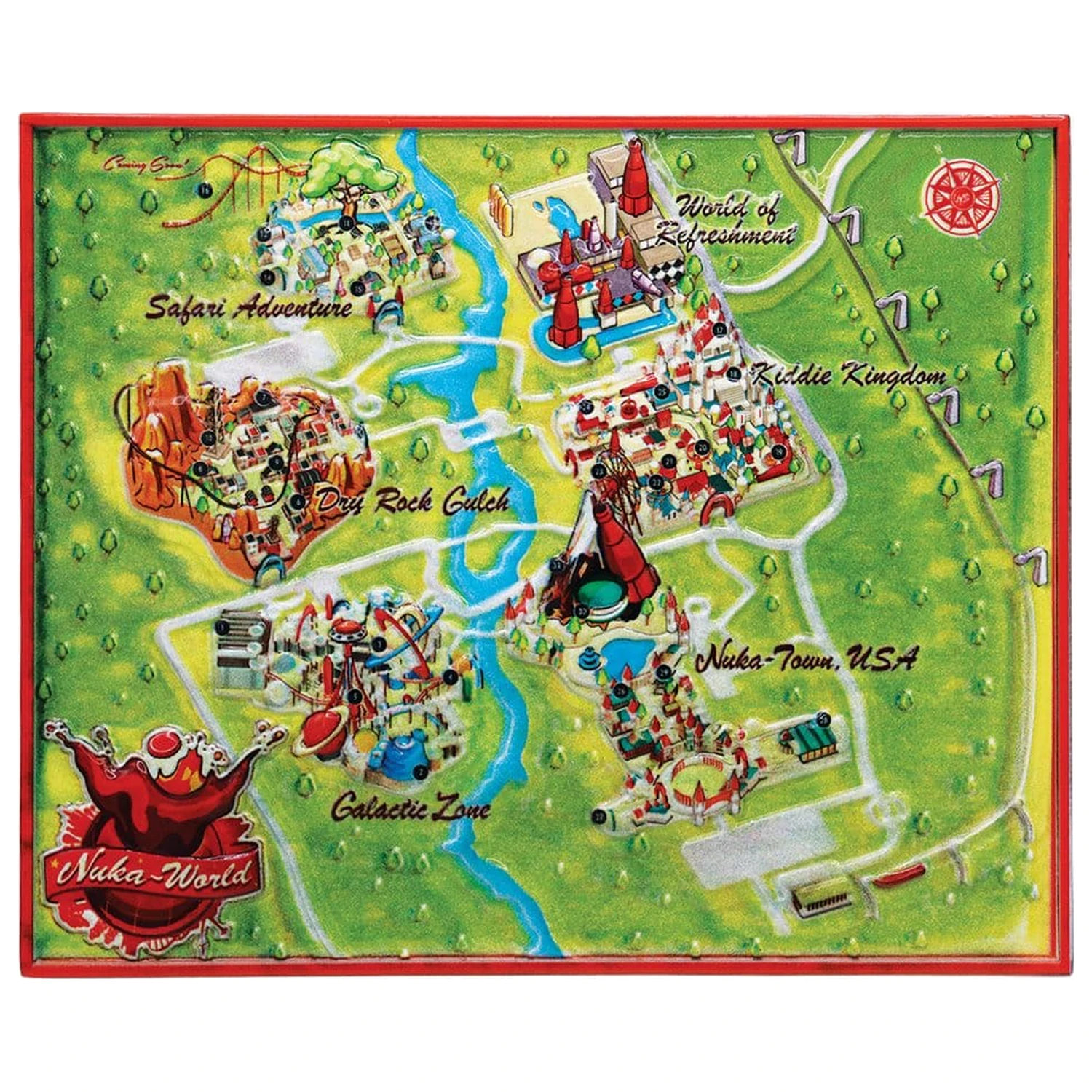 Fallout Metalowa replika mapy Nuka-World Edycja Limitowana 16 x 13 cm zdjęcie produktu