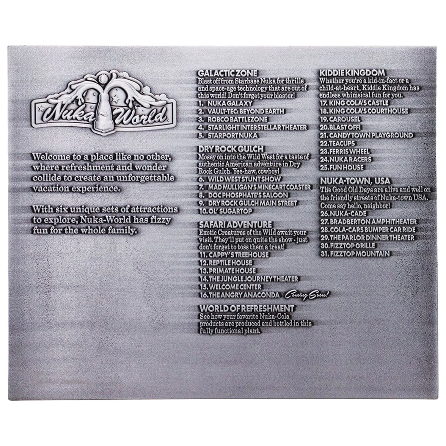 Fallout Metalowa replika mapy Nuka-World Edycja Limitowana 16 x 13 cm zdjęcie produktu