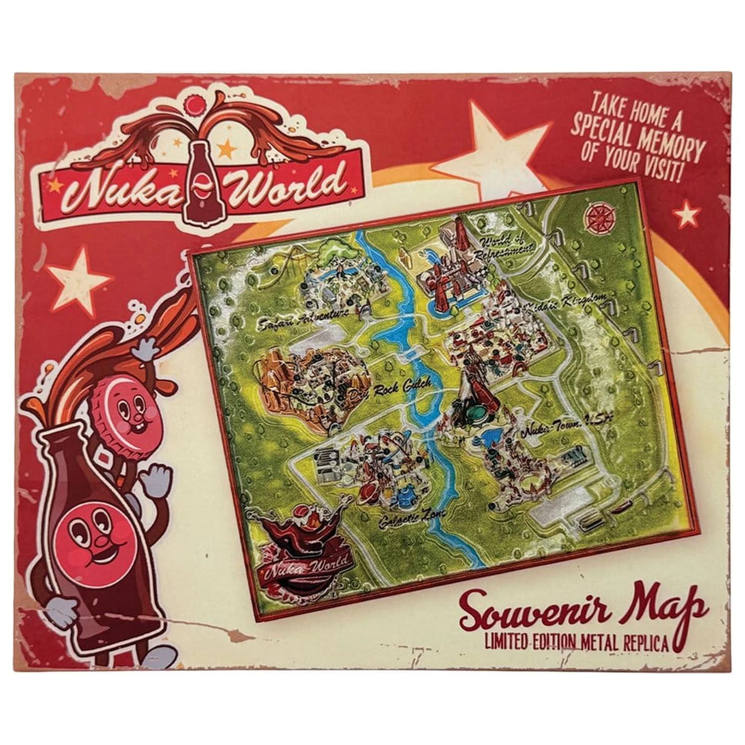Fallout Metalowa replika mapy Nuka-World Edycja Limitowana 16 x 13 cm zdjęcie produktu